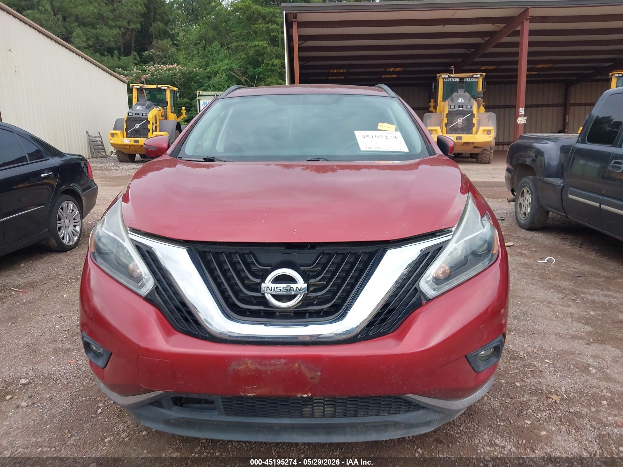 2018 Nissan Murano Sv Красный vin: 5N1AZ2MG3JN137043
