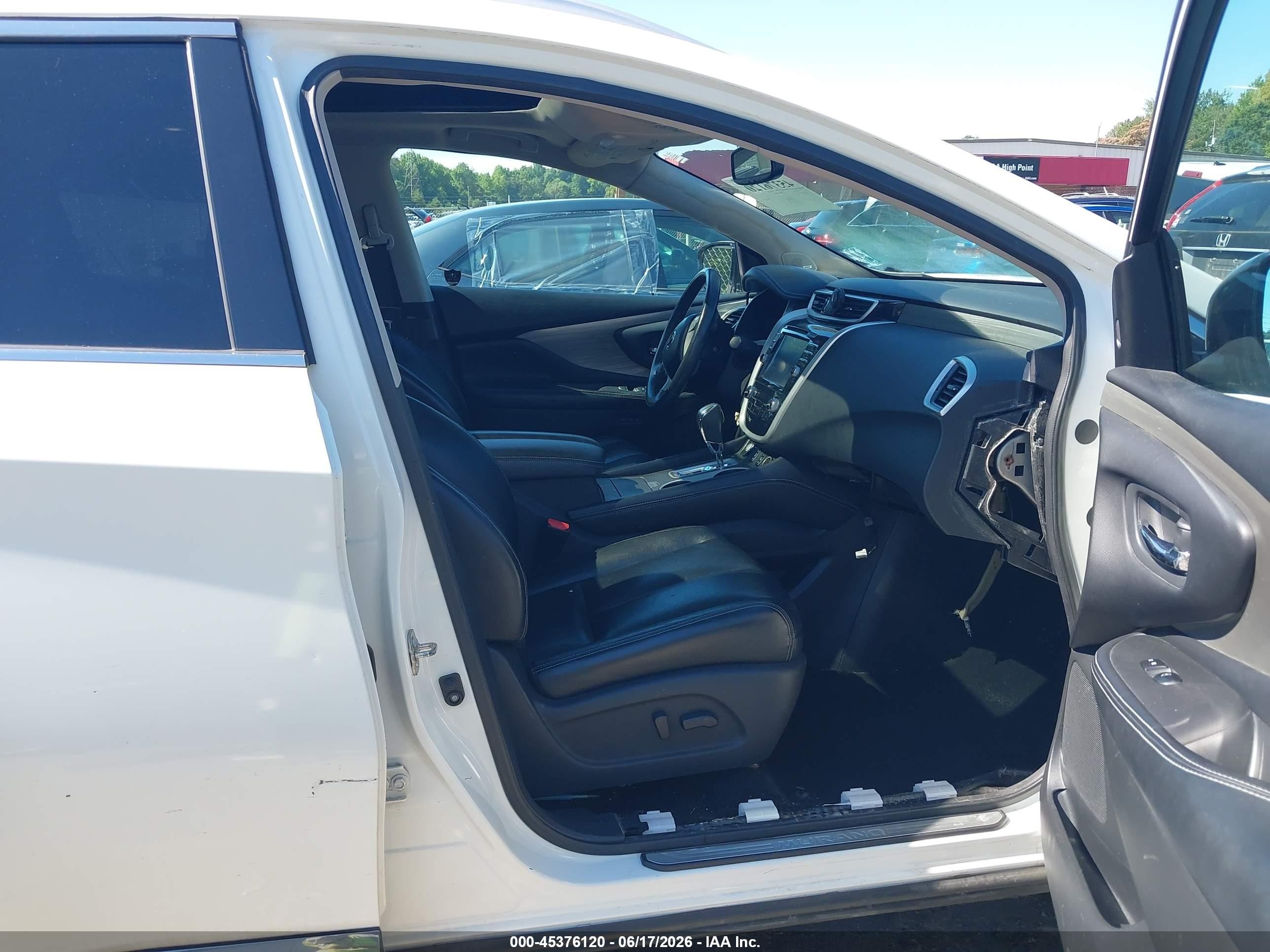 2015 Nissan Murano Sl White vin: 5N1AZ2MG4FN207558
