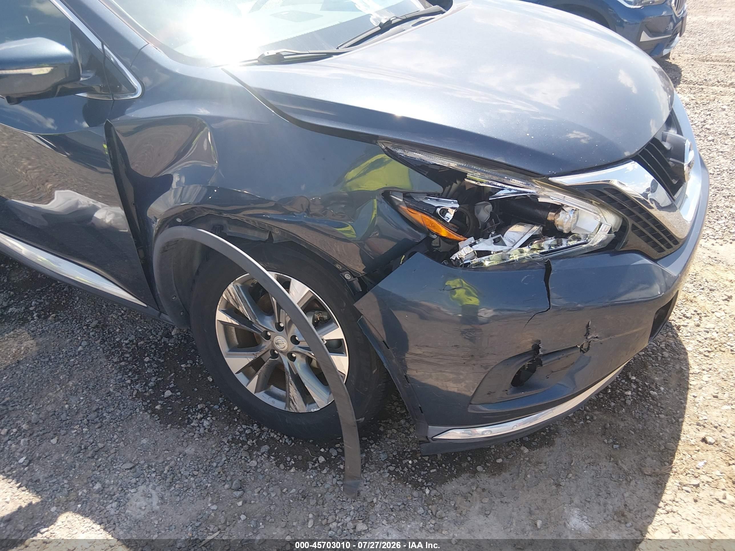 2015 Nissan Murano Sl Черный vin: 5N1AZ2MG4FN216356
