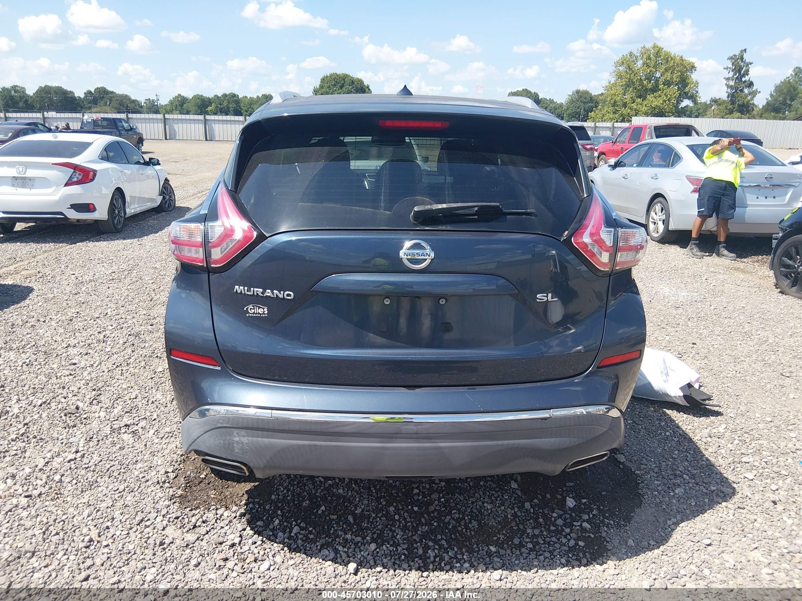 2015 Nissan Murano Sl Черный vin: 5N1AZ2MG4FN216356