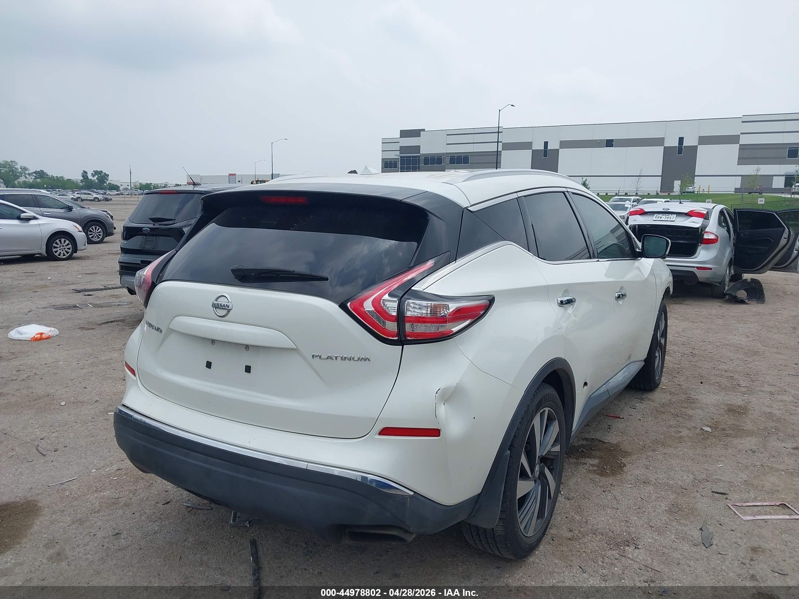 2015 Nissan Murano Platinum White vin: 5N1AZ2MG4FN221119