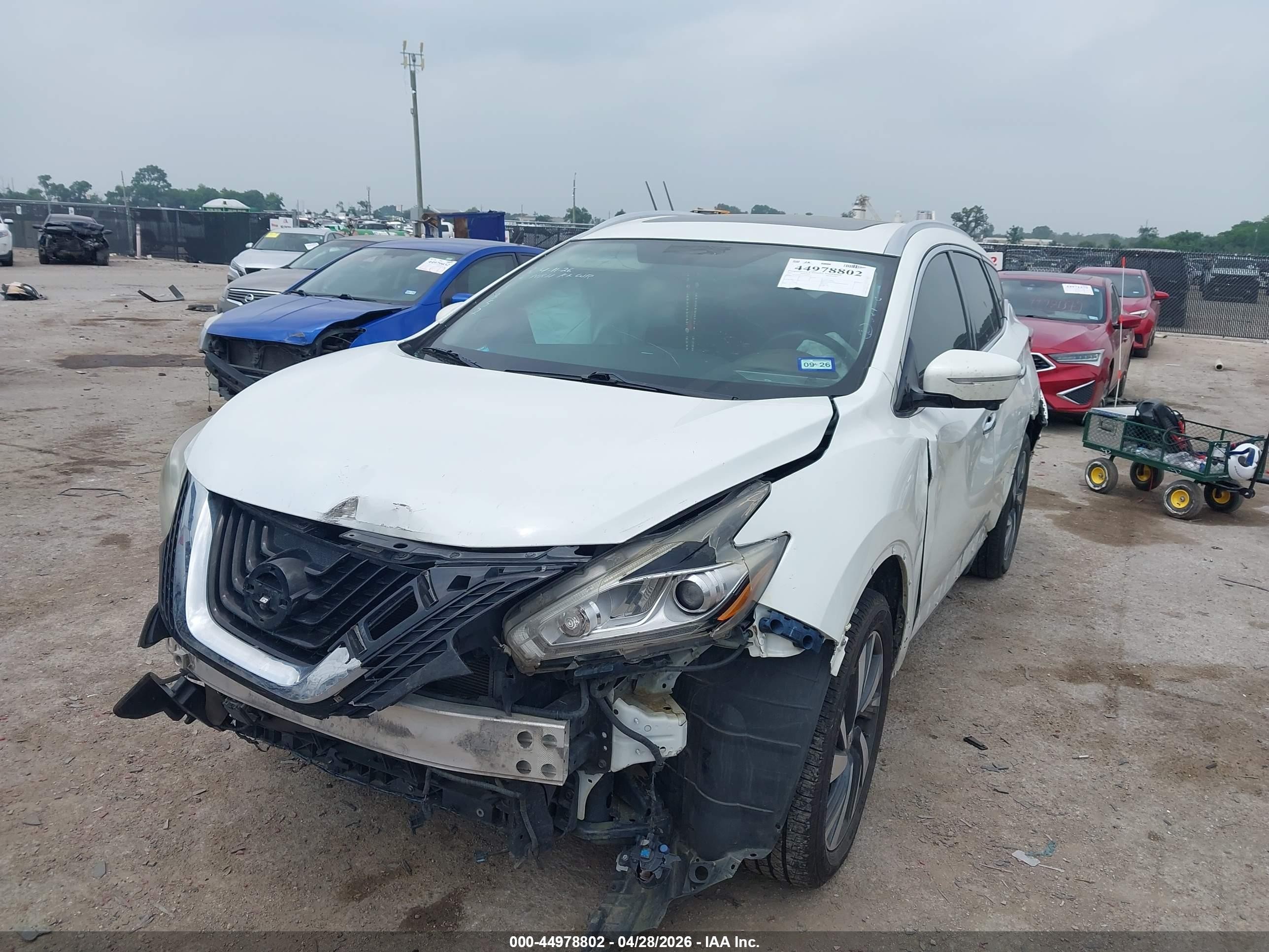 2015 Nissan Murano Platinum White vin: 5N1AZ2MG4FN221119