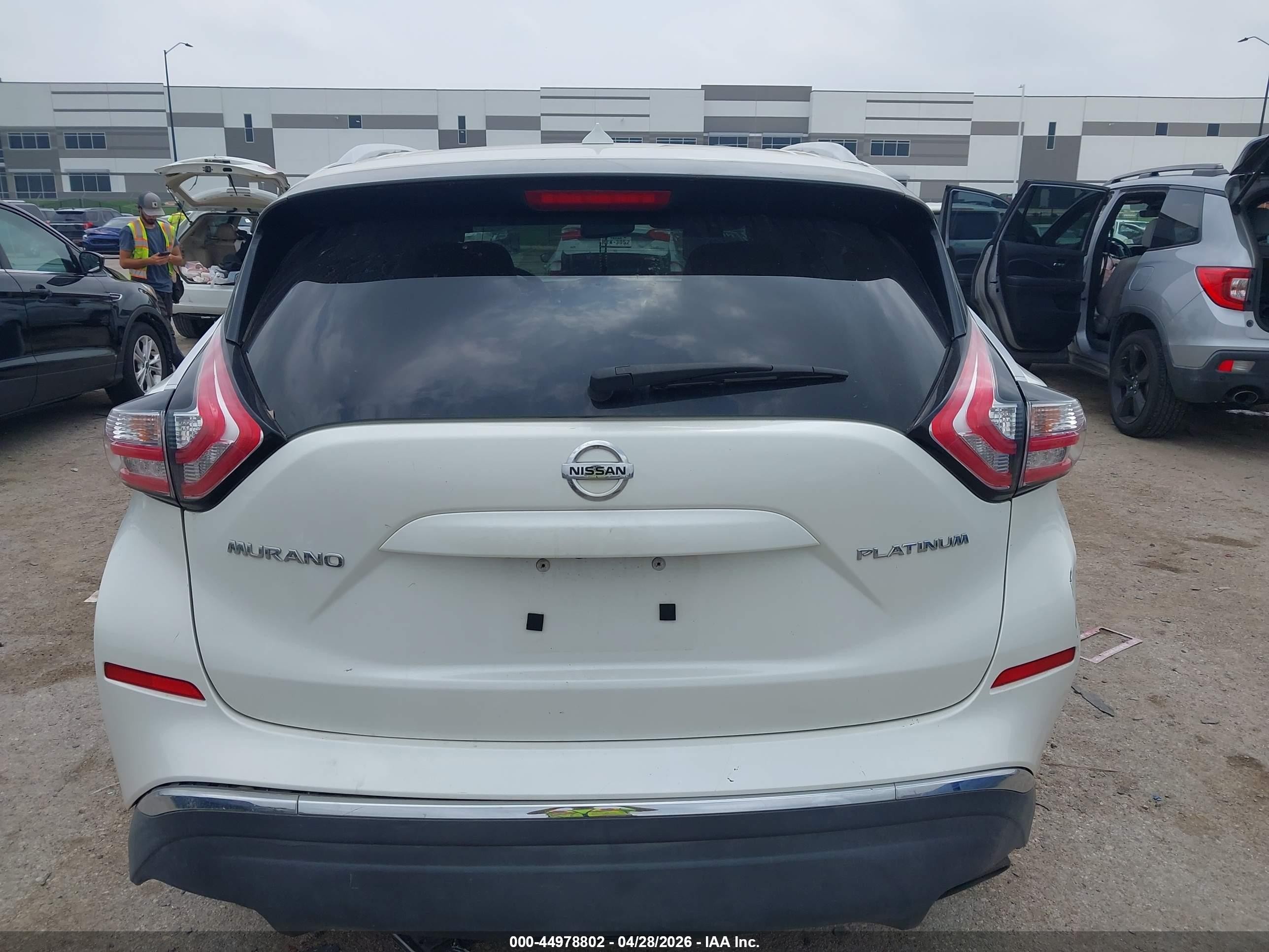2015 Nissan Murano Platinum White vin: 5N1AZ2MG4FN221119