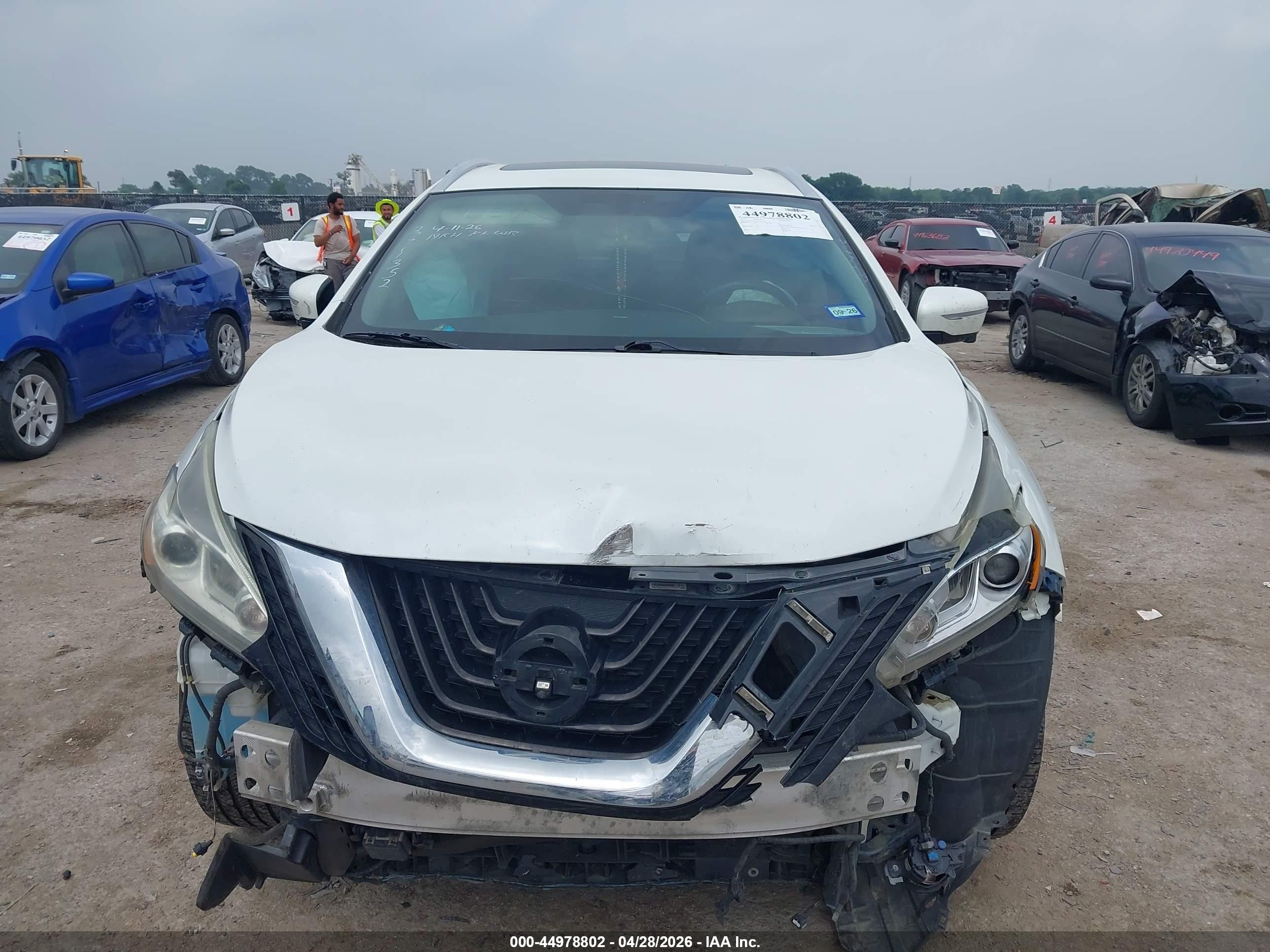 2015 Nissan Murano Platinum White vin: 5N1AZ2MG4FN221119