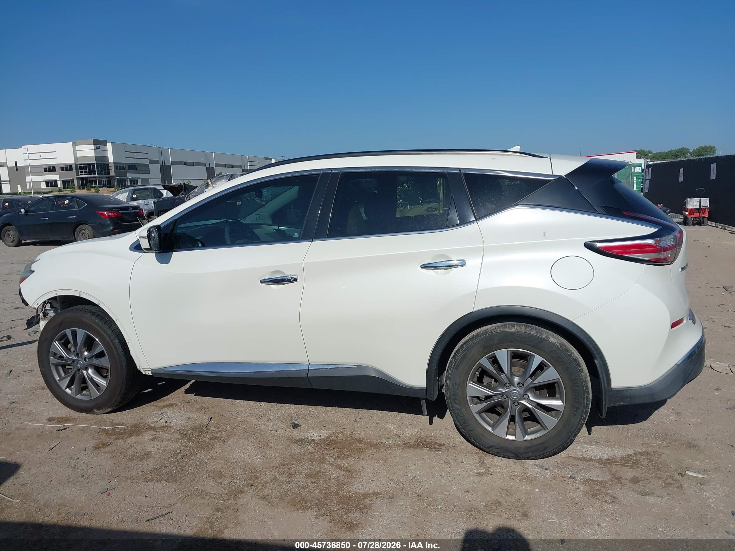 2015 Nissan Murano Sv White vin: 5N1AZ2MG4FN236266