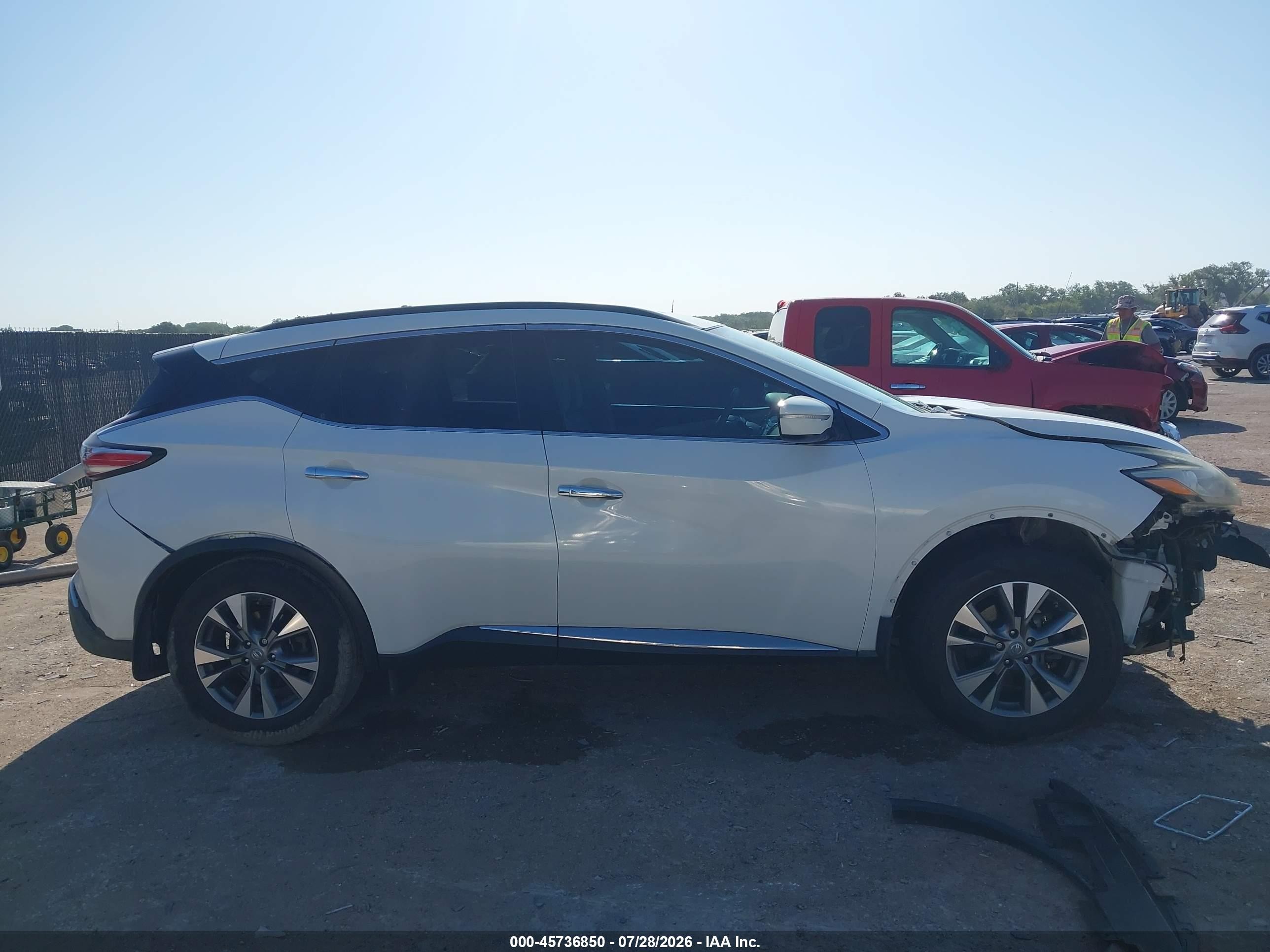 2015 Nissan Murano Sv White vin: 5N1AZ2MG4FN236266