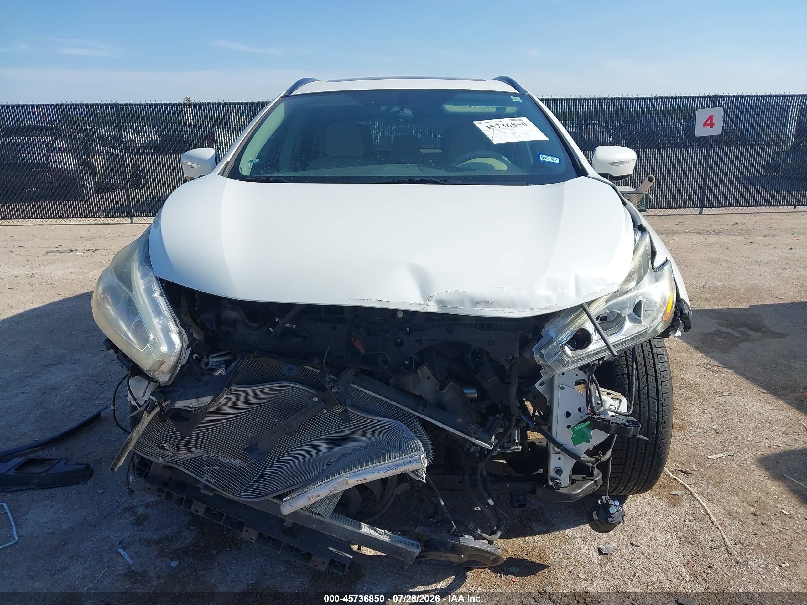 2015 Nissan Murano Sv White vin: 5N1AZ2MG4FN236266