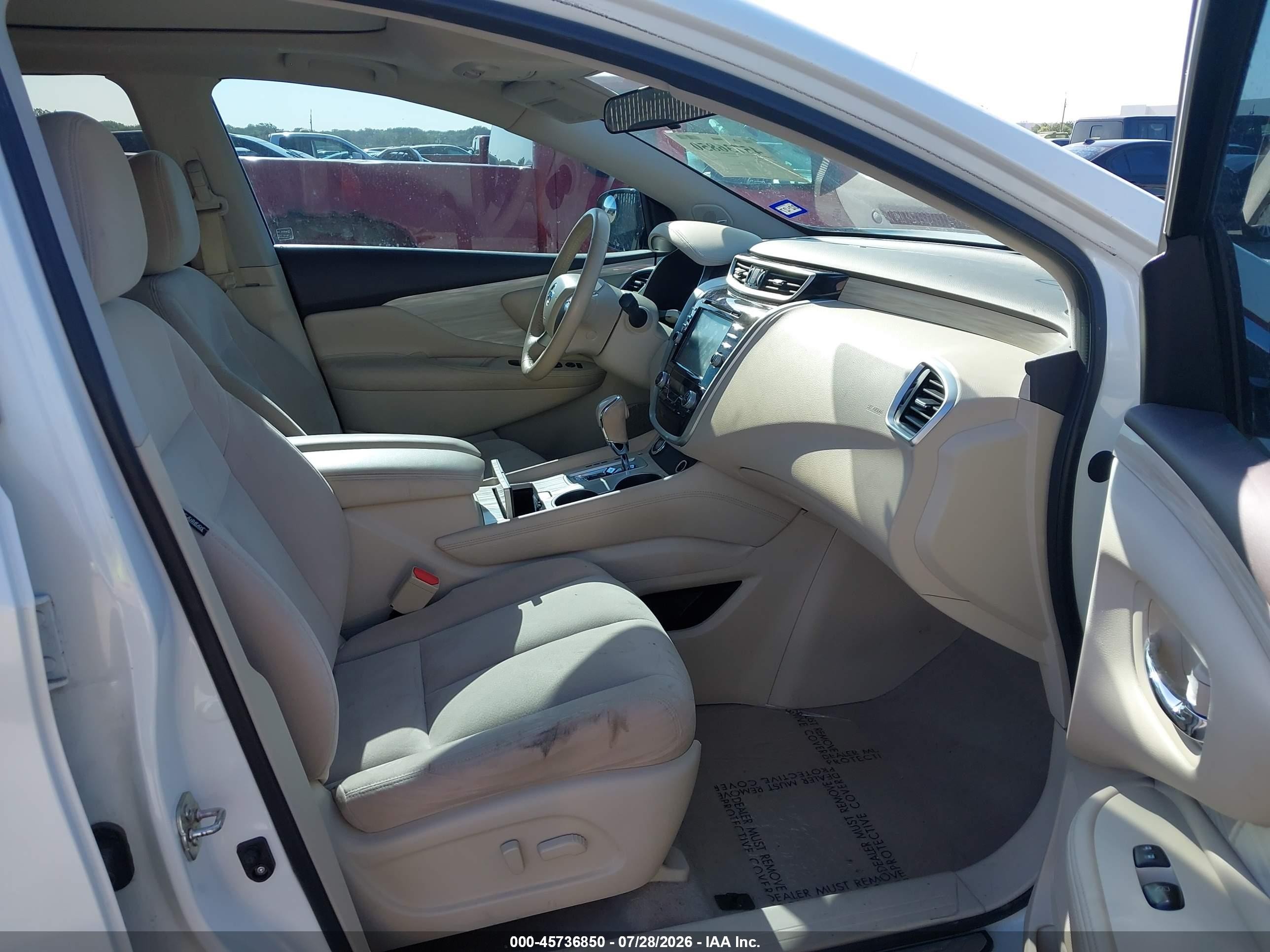 2015 Nissan Murano Sv White vin: 5N1AZ2MG4FN236266
