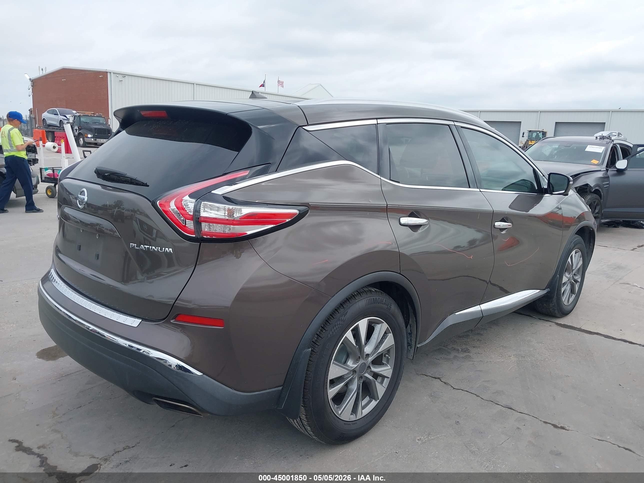 2015 Nissan Murano Platinum Brown vin: 5N1AZ2MG4FN238955