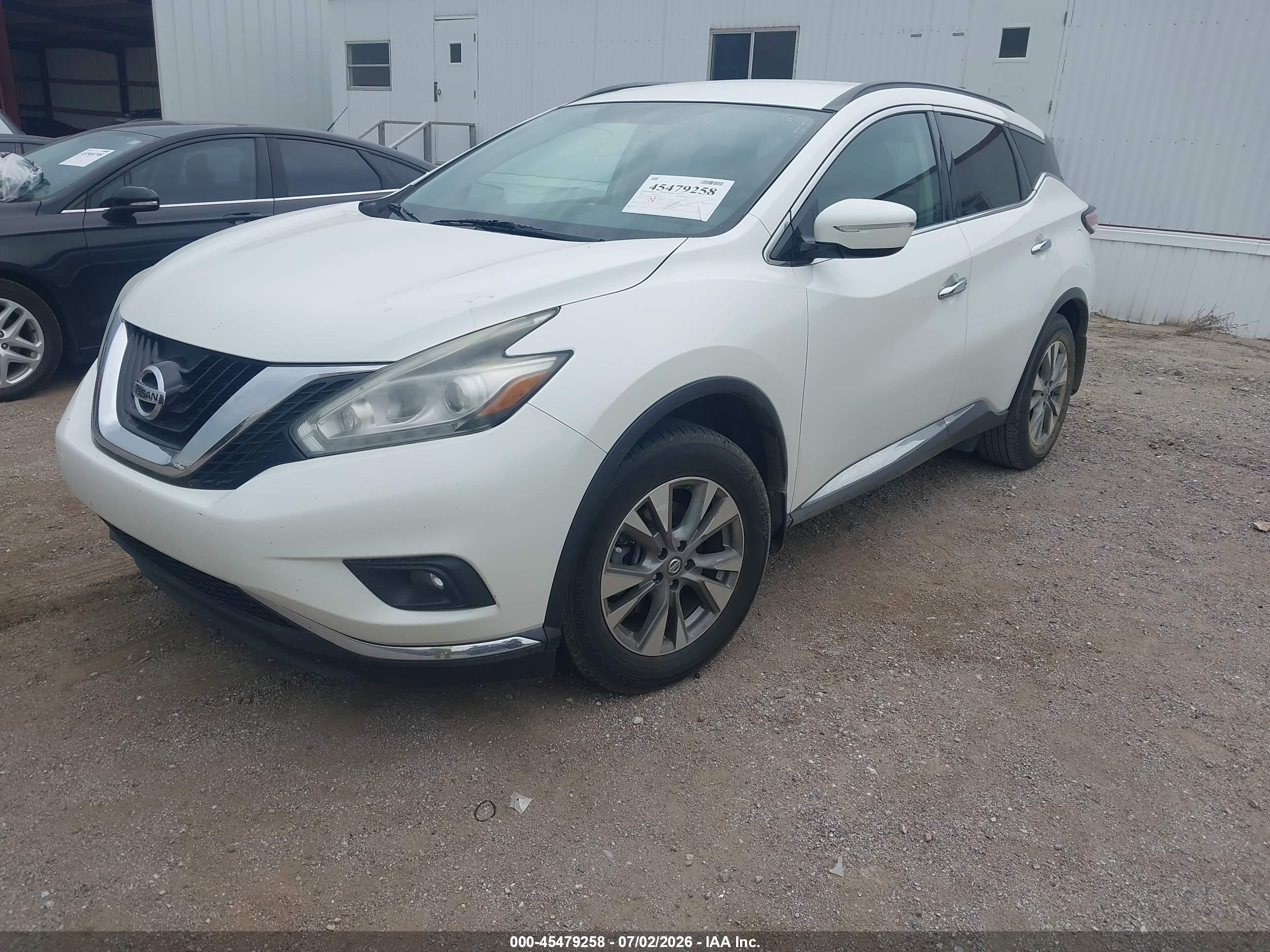 2015 Nissan Murano Sv White vin: 5N1AZ2MG4FN242231
