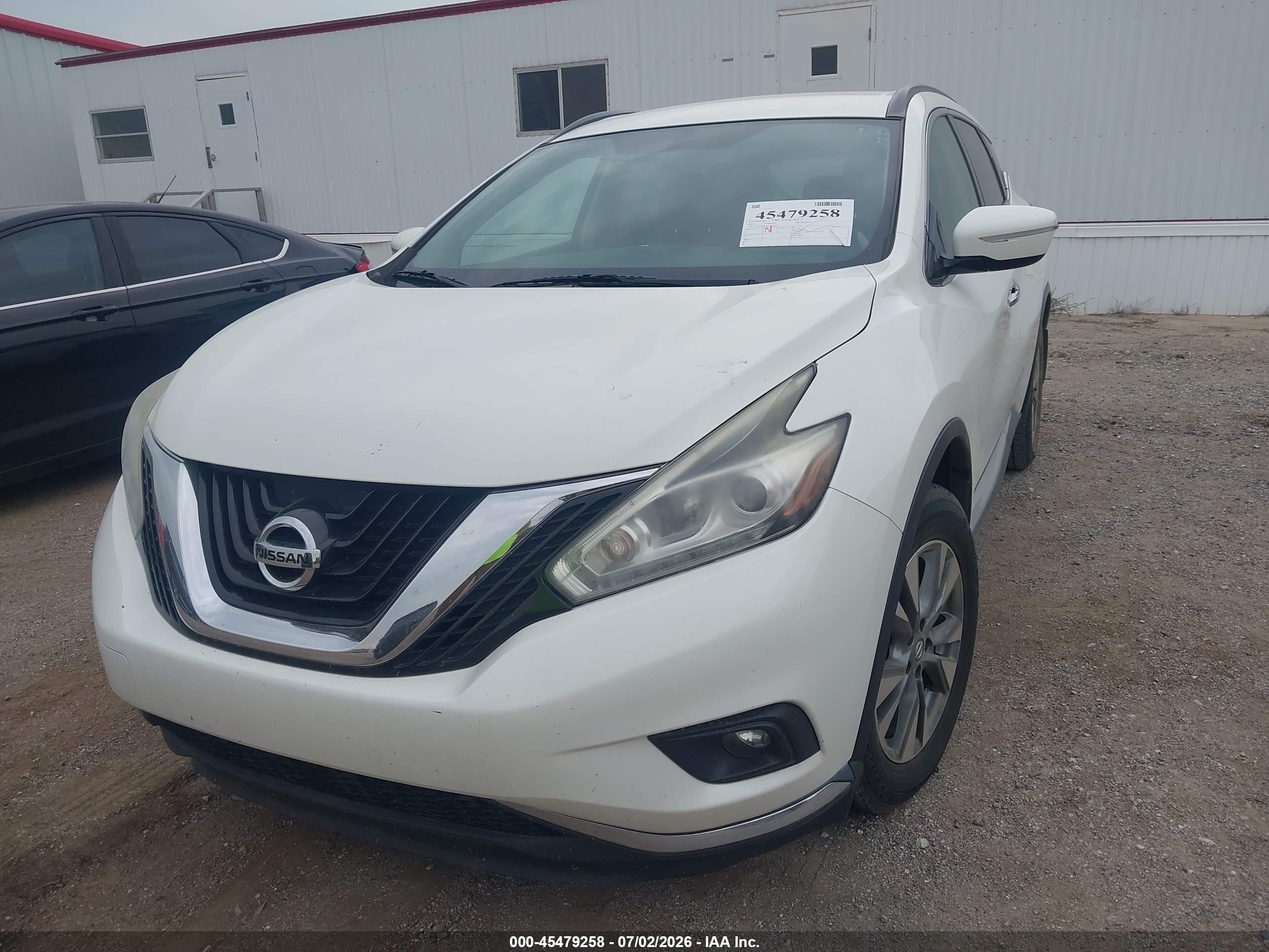 2015 Nissan Murano Sv White vin: 5N1AZ2MG4FN242231