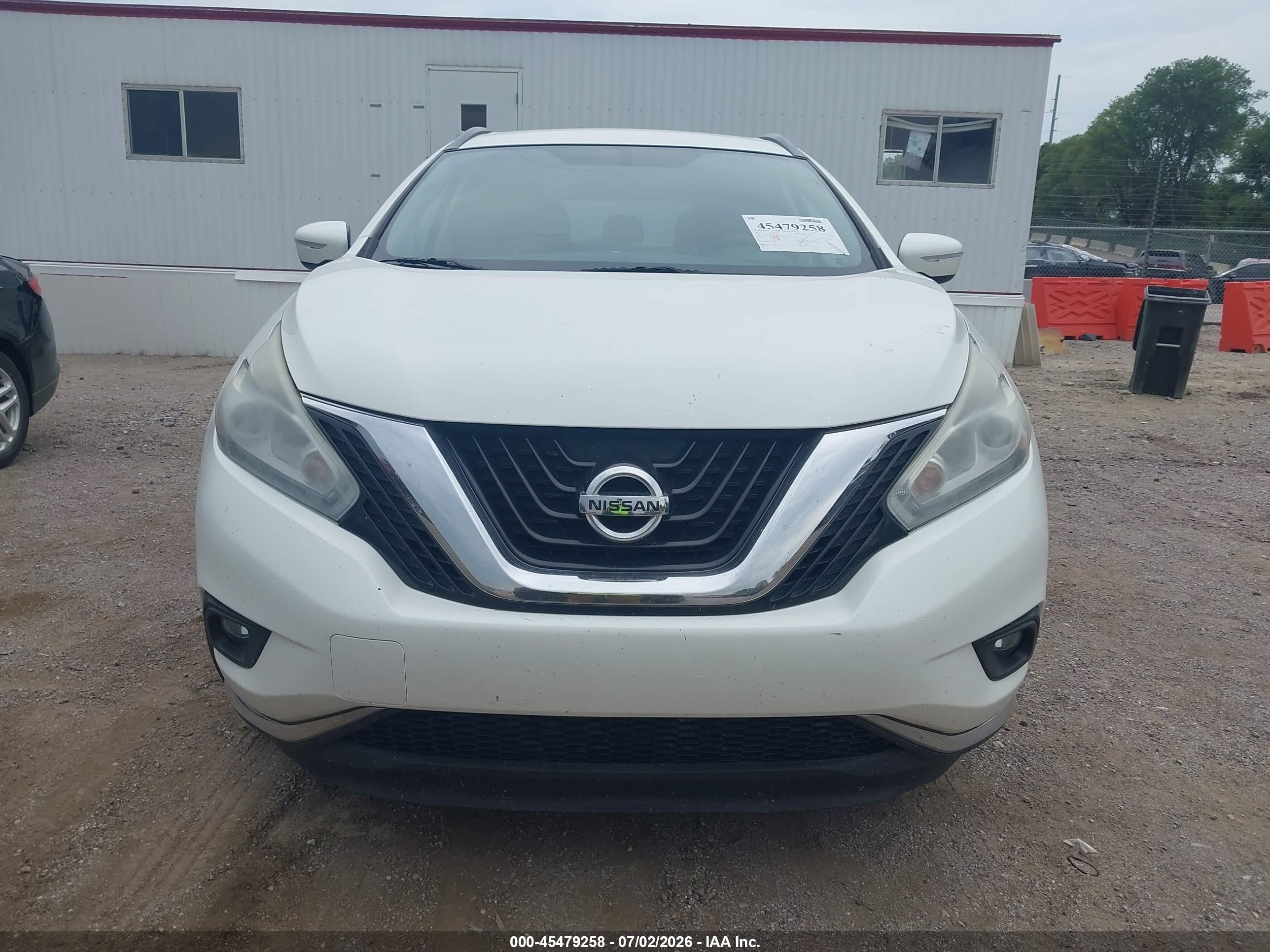 2015 Nissan Murano Sv White vin: 5N1AZ2MG4FN242231