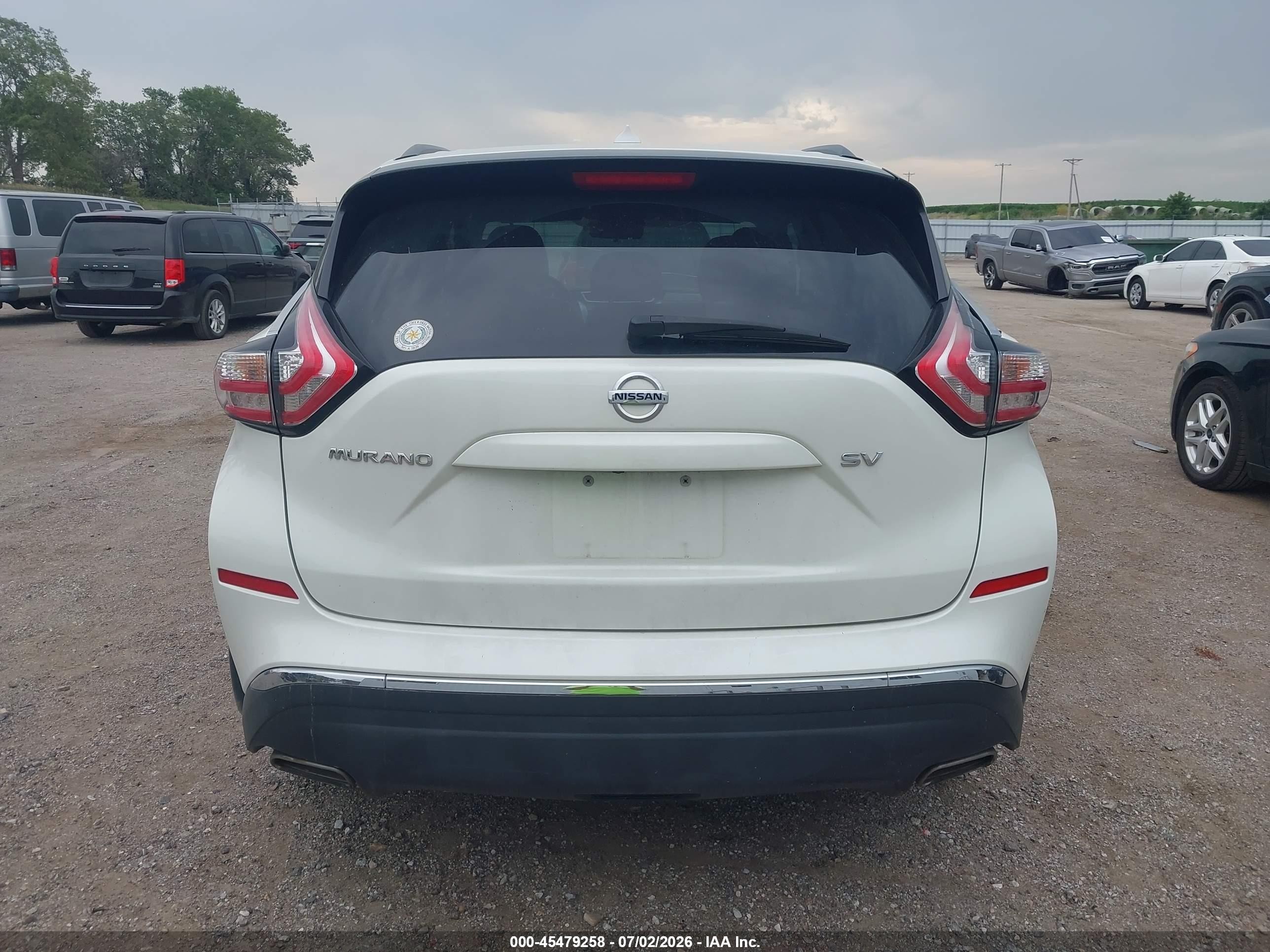 2015 Nissan Murano Sv White vin: 5N1AZ2MG4FN242231