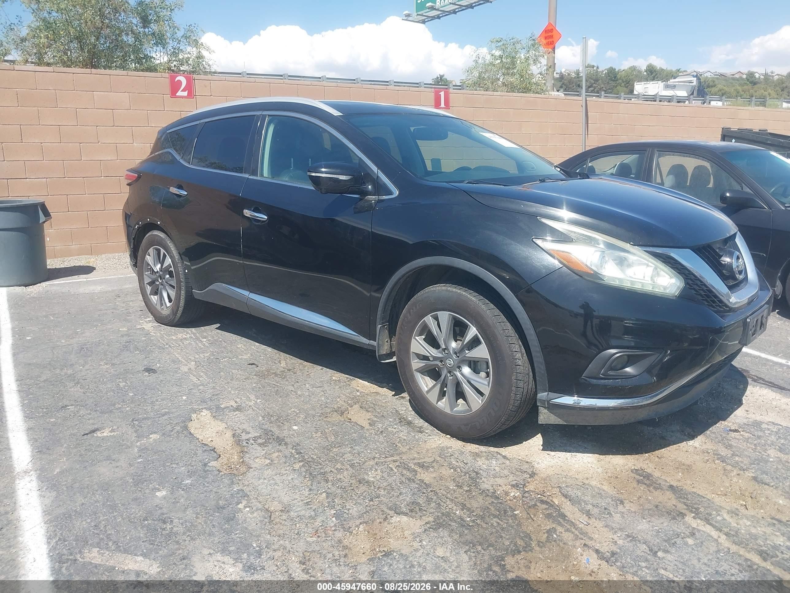 2015 Nissan Murano Sl Черный vin: 5N1AZ2MG4FN251446