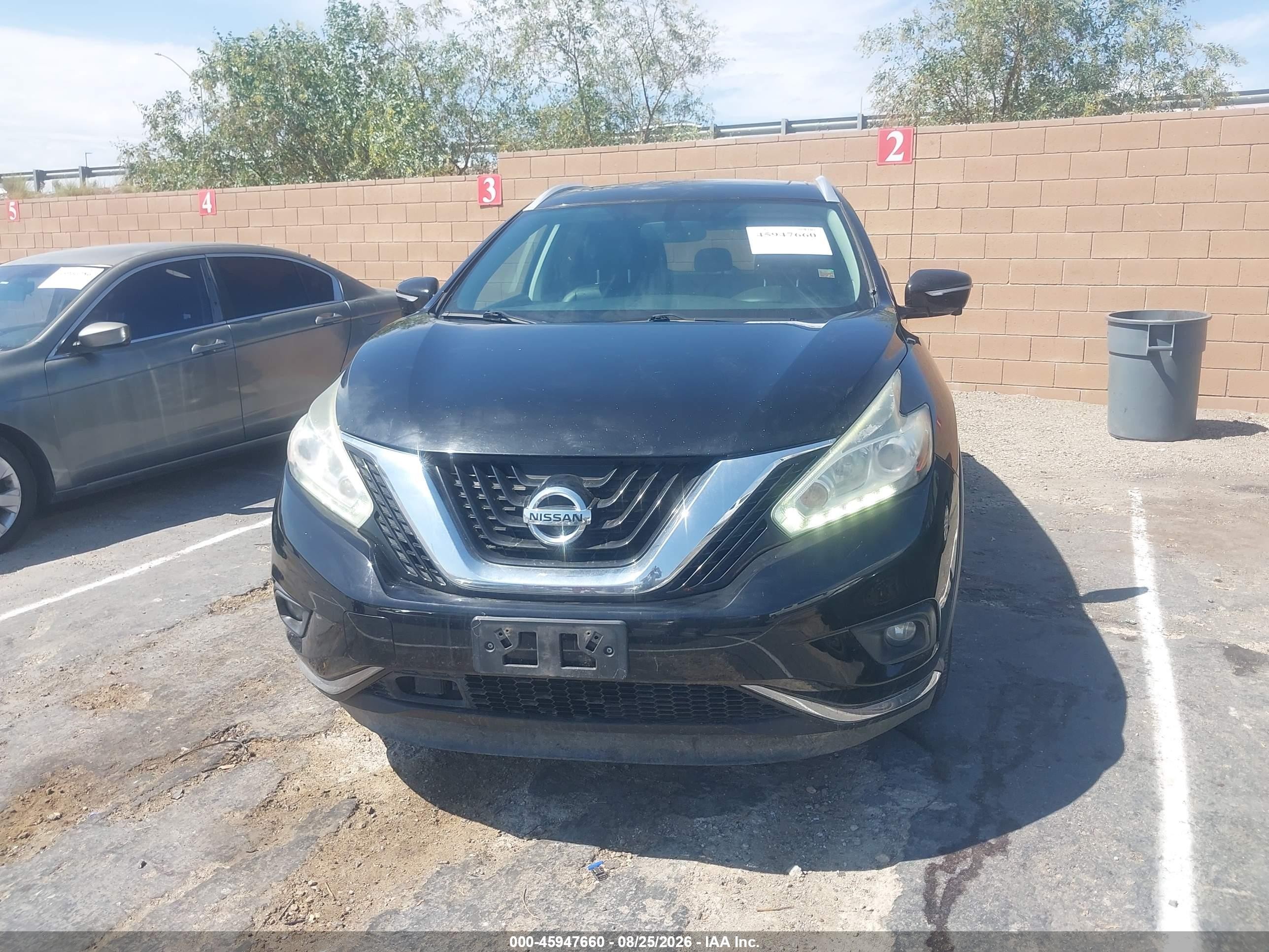 2015 Nissan Murano Sl Черный vin: 5N1AZ2MG4FN251446