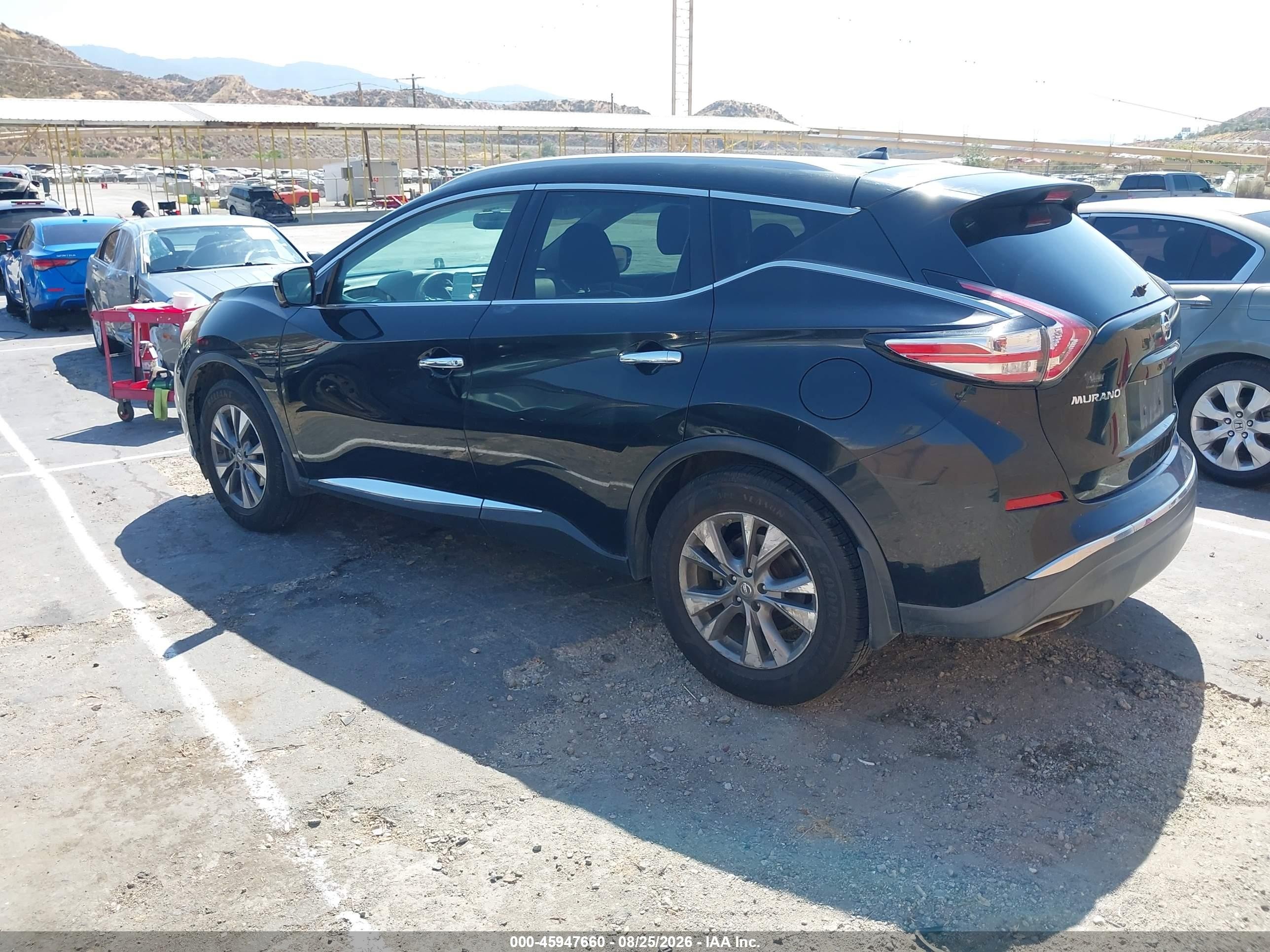 2015 Nissan Murano Sl Черный vin: 5N1AZ2MG4FN251446