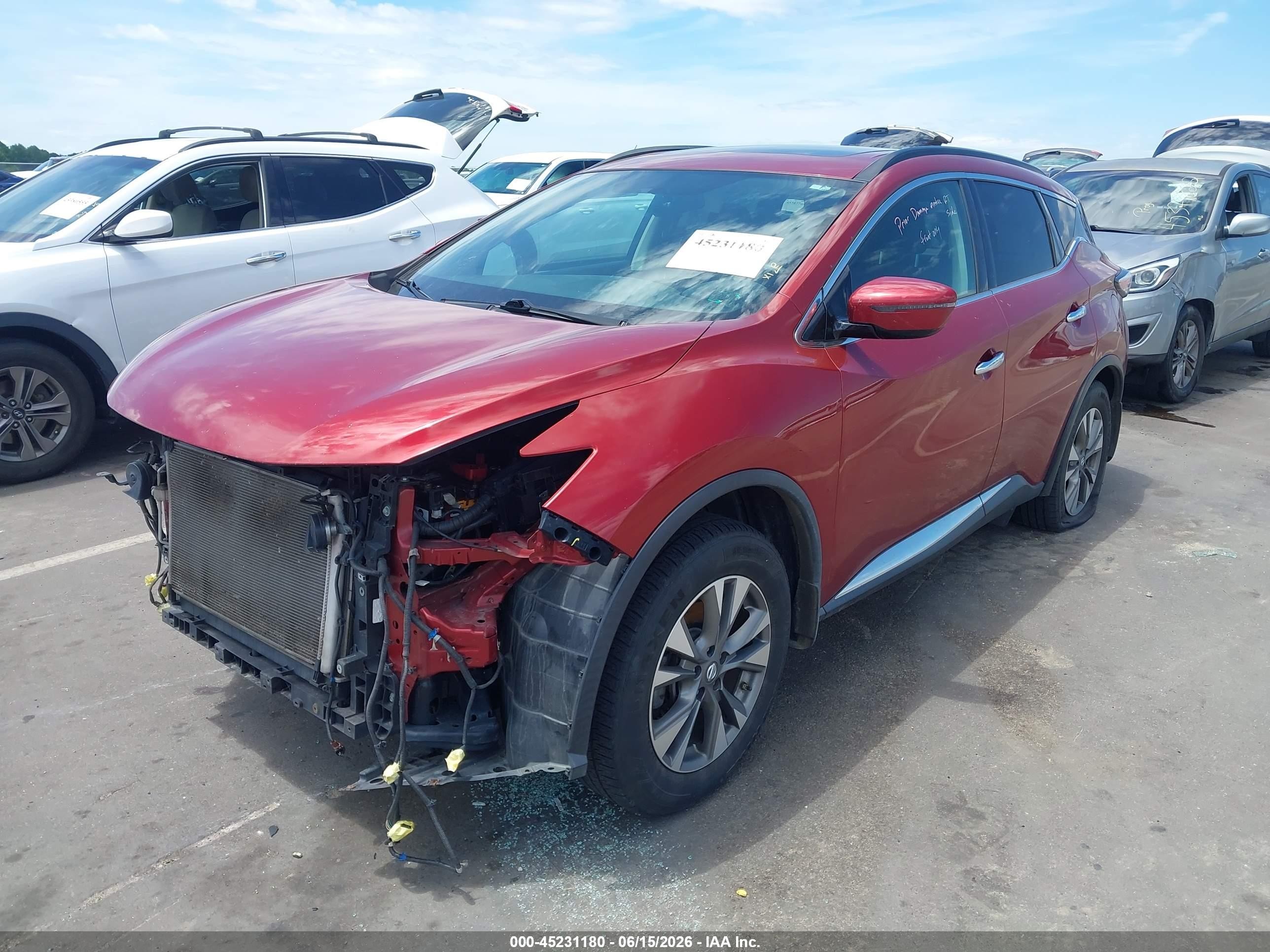 2015 Nissan Murano Platinum/s/sl/sv Red vin: 5N1AZ2MG4FN288349
