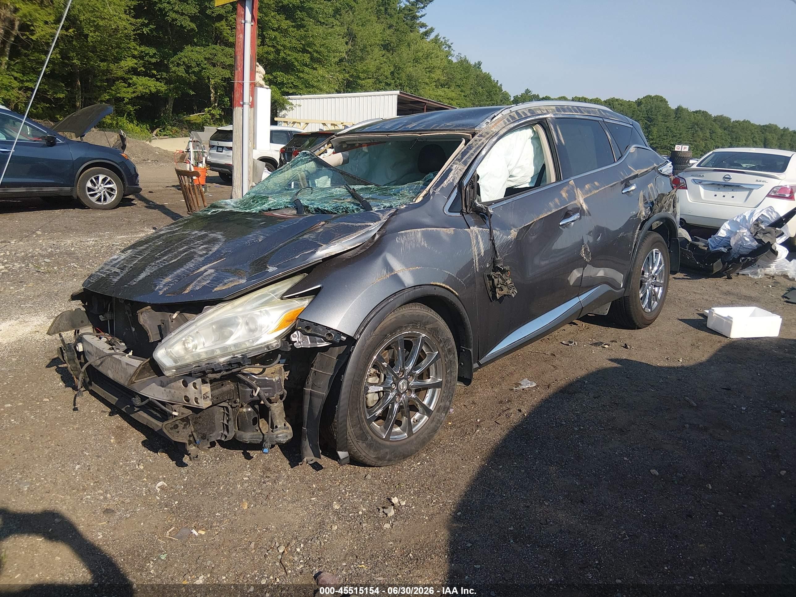 2015 Nissan Murano Sl Gray vin: 5N1AZ2MG4FN292076