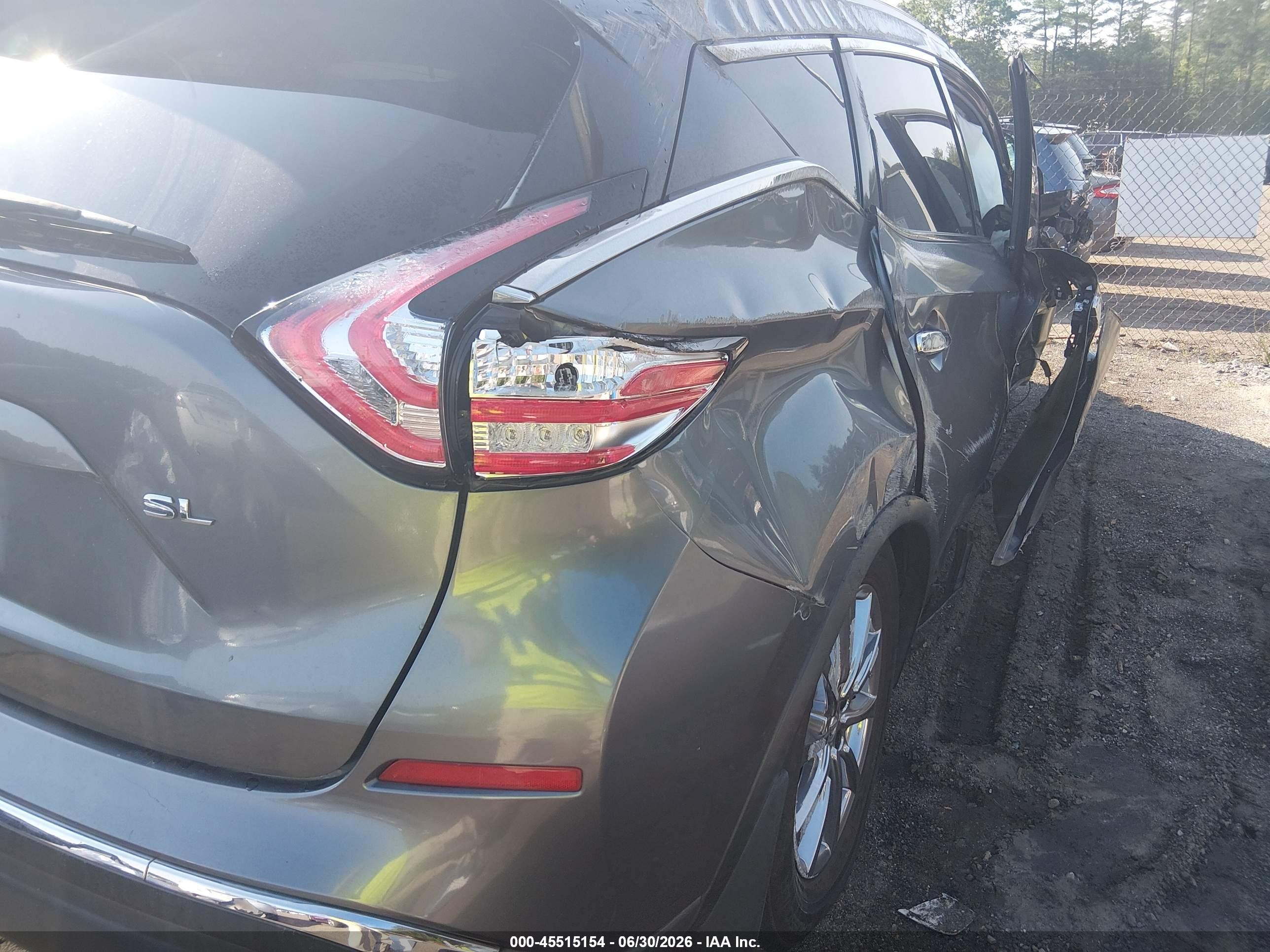 2015 Nissan Murano Sl Gray vin: 5N1AZ2MG4FN292076