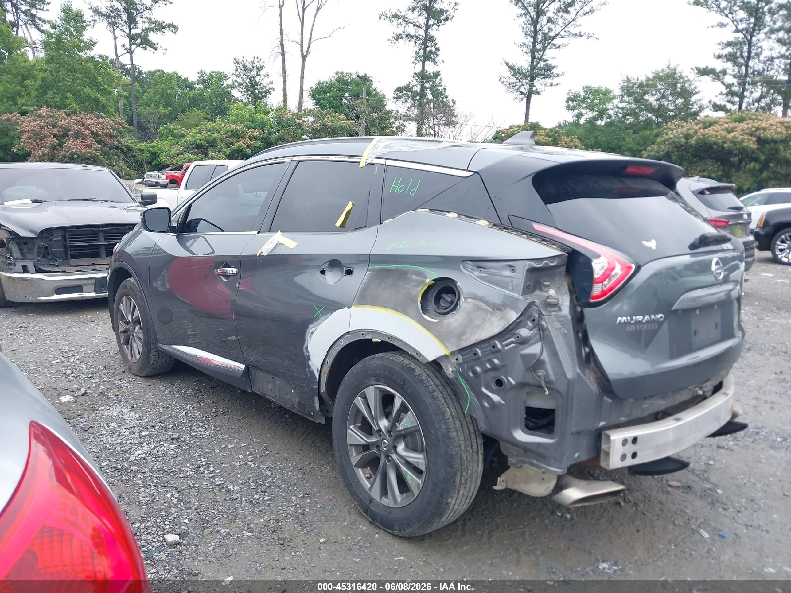 2017 Nissan Murano Platinum/s/sl/sv Серый vin: 5N1AZ2MG4HN100433