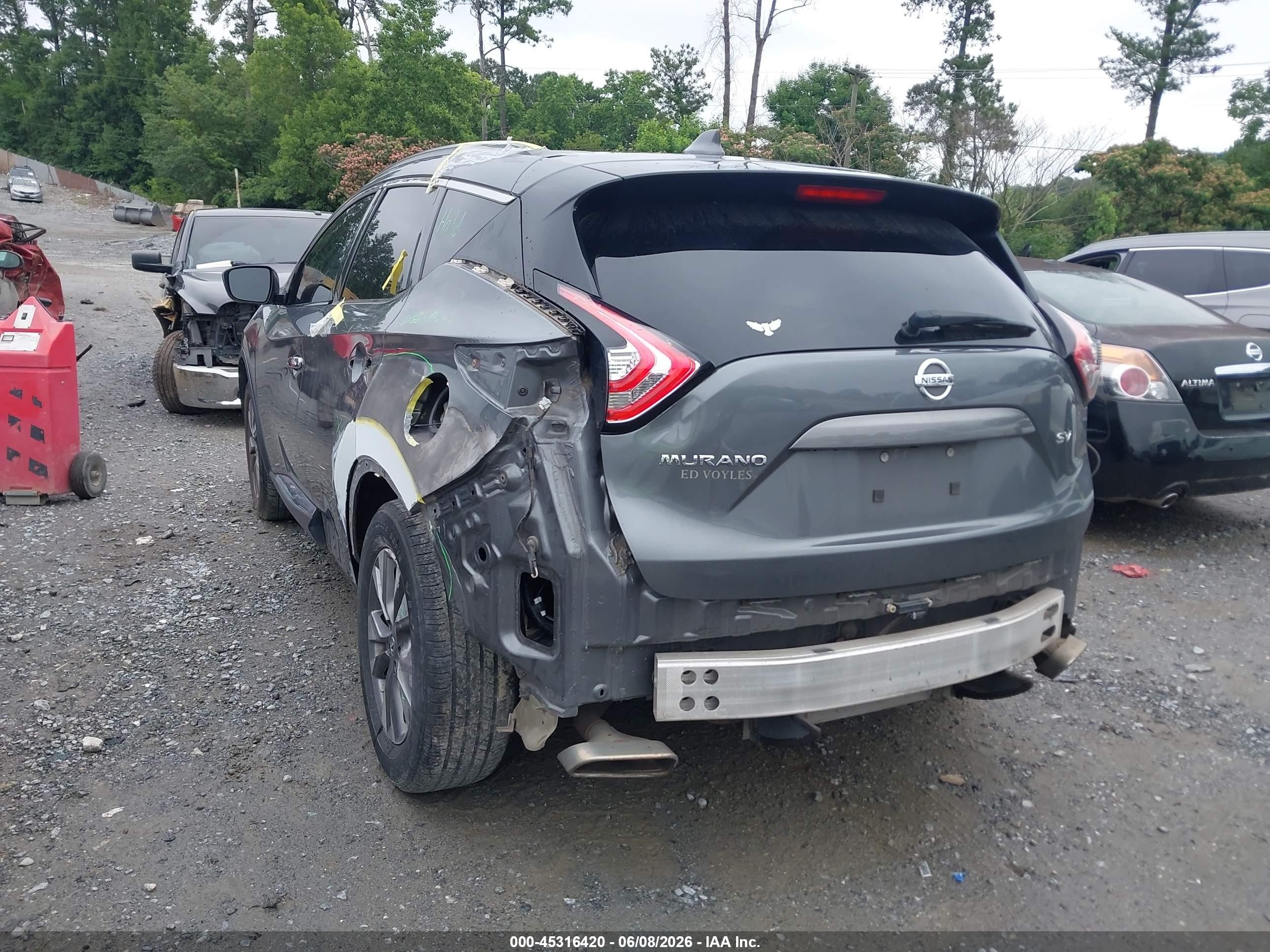 2017 Nissan Murano Platinum/s/sl/sv Серый vin: 5N1AZ2MG4HN100433