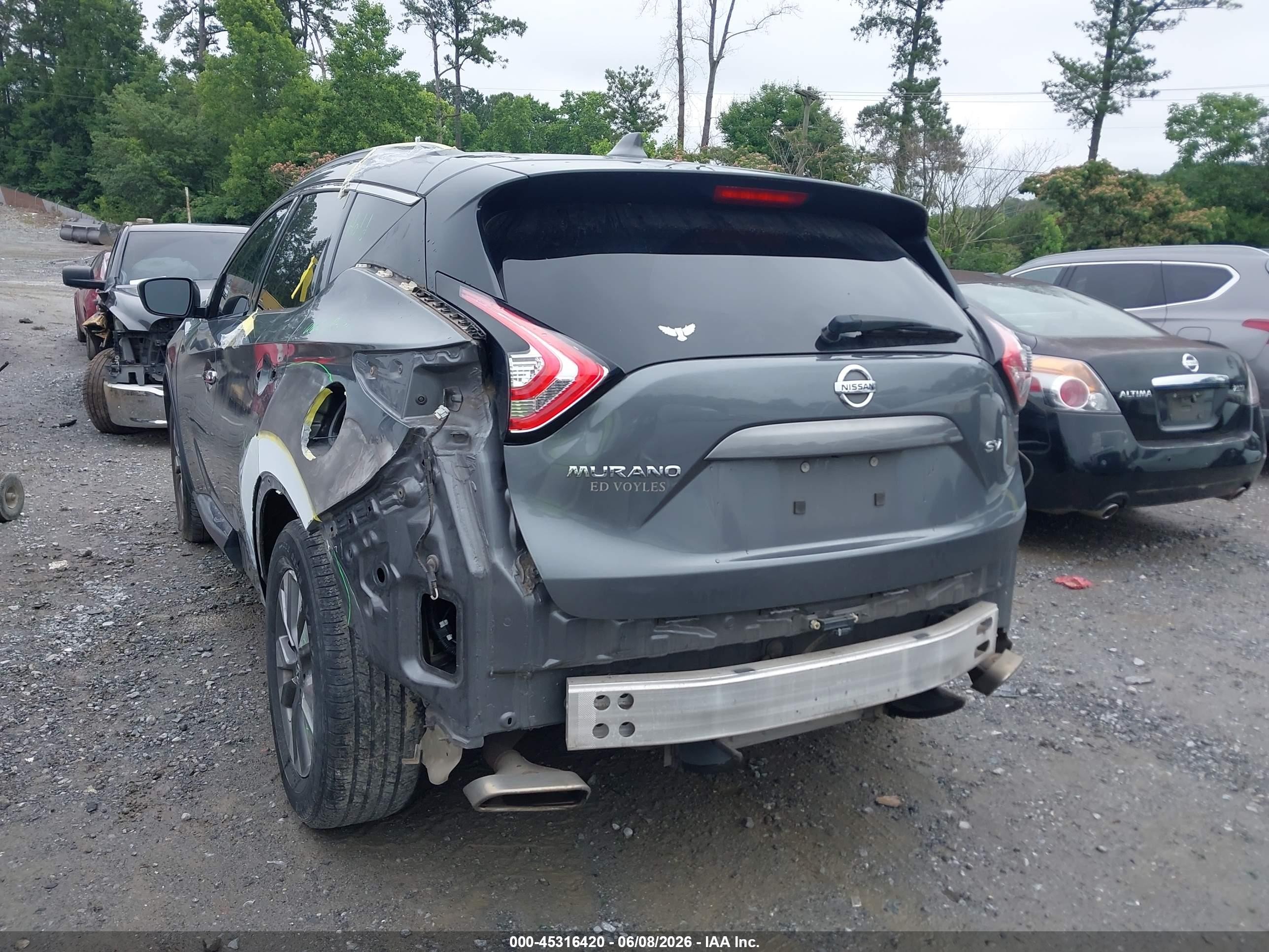 2017 Nissan Murano Platinum/s/sl/sv Серый vin: 5N1AZ2MG4HN100433