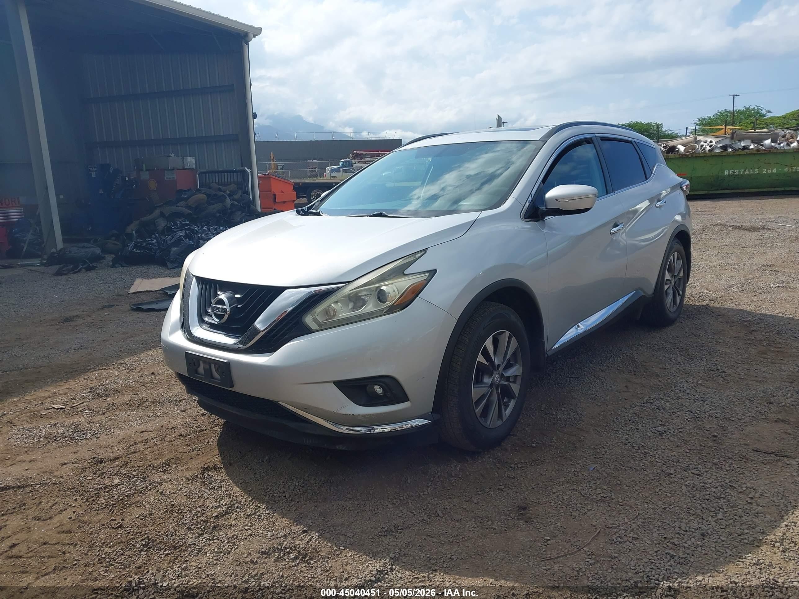 2015 Nissan Murano Sv Silver vin: 5N1AZ2MG5FN208783