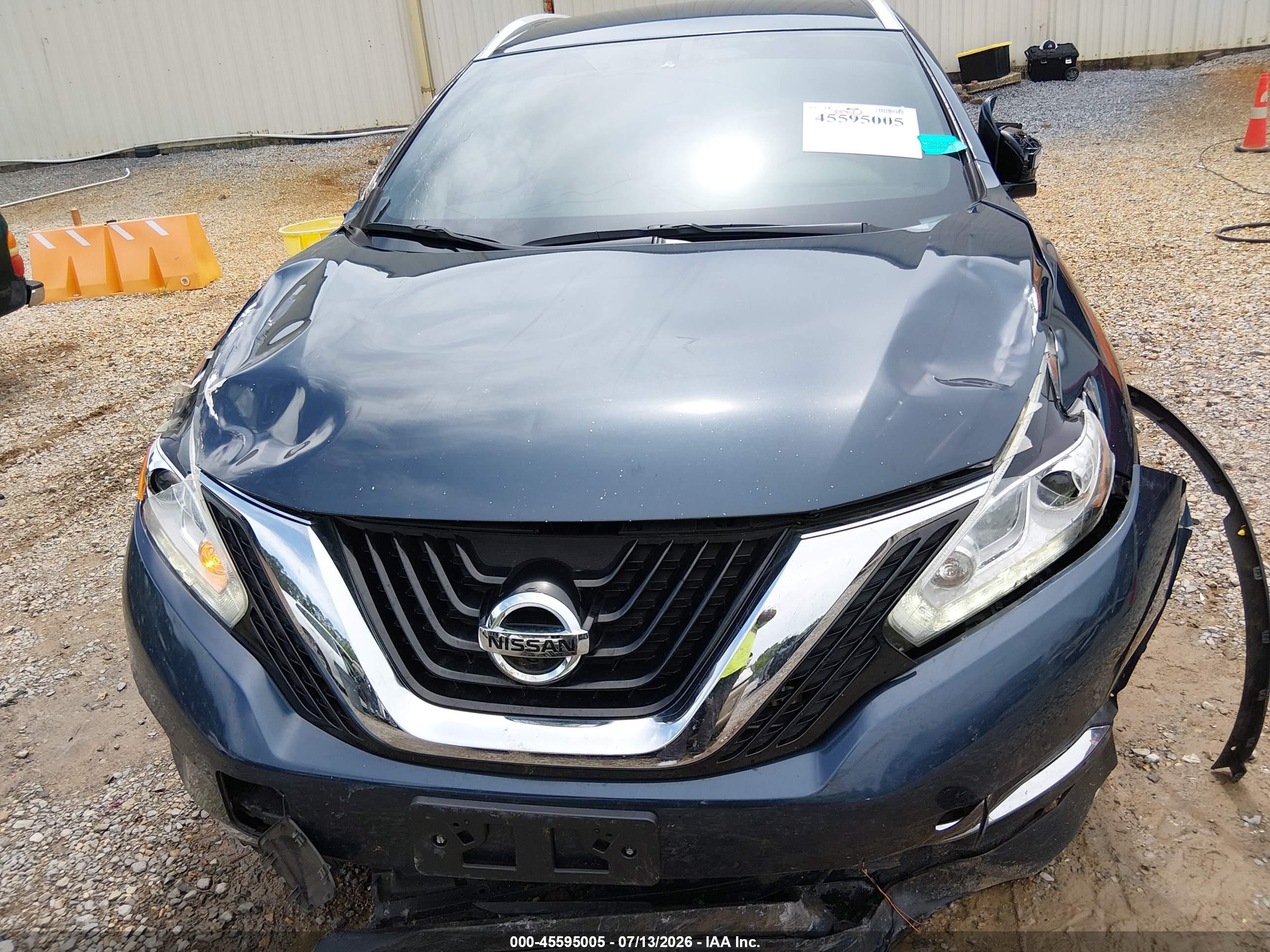 2015 Nissan Murano Sl Blue vin: 5N1AZ2MG5FN213420