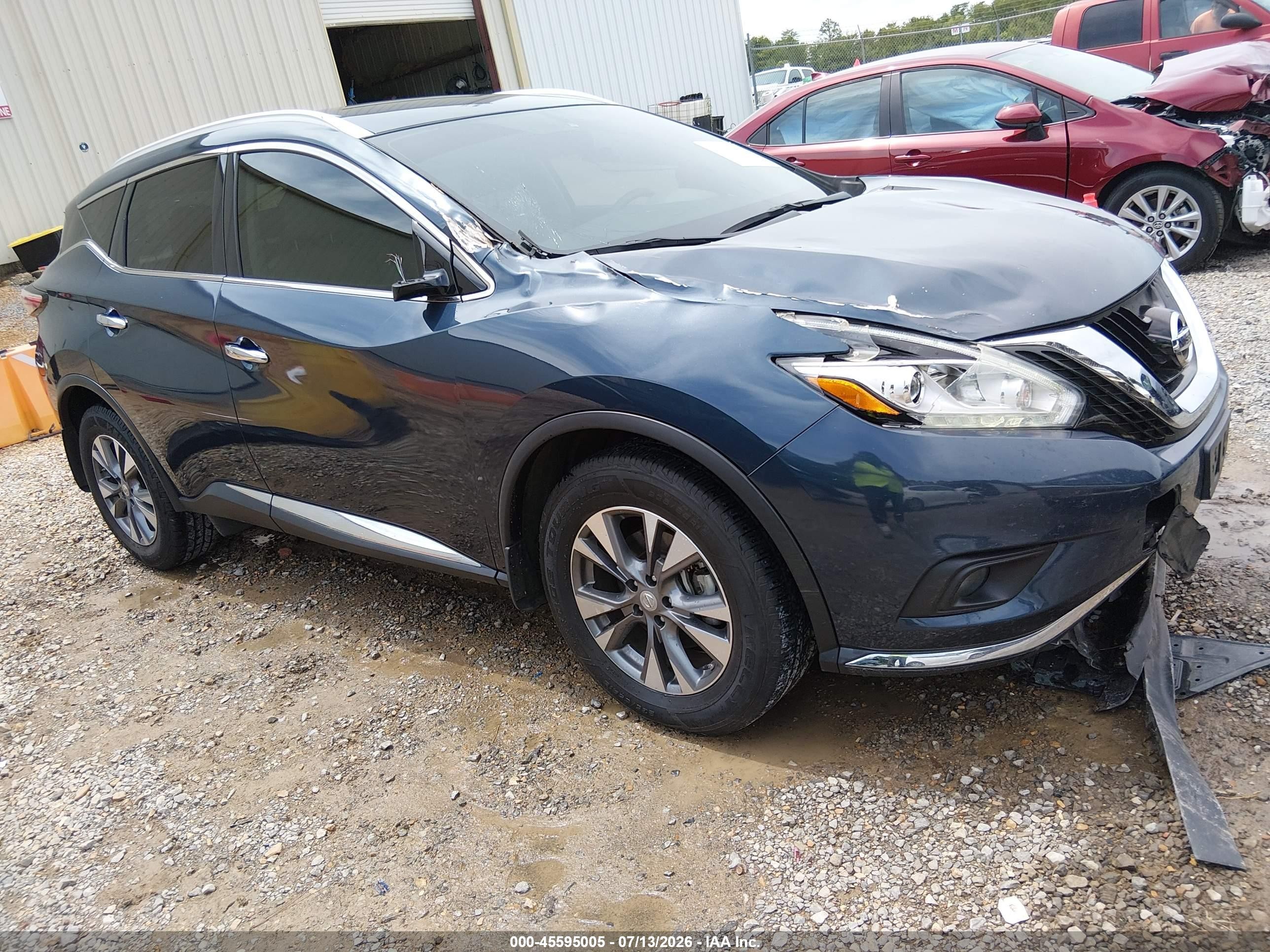 2015 Nissan Murano Sl Blue vin: 5N1AZ2MG5FN213420