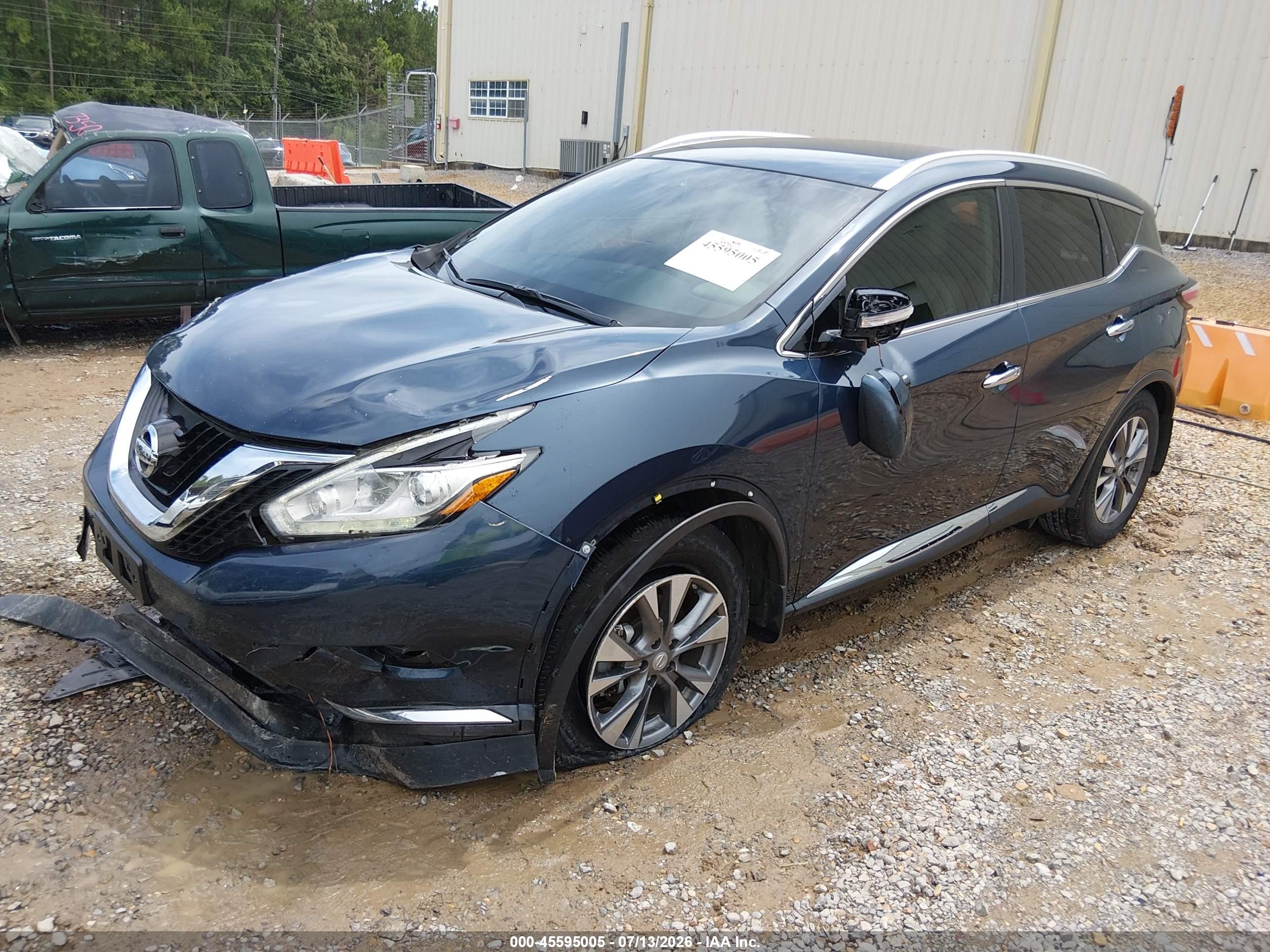 2015 Nissan Murano Sl Blue vin: 5N1AZ2MG5FN213420