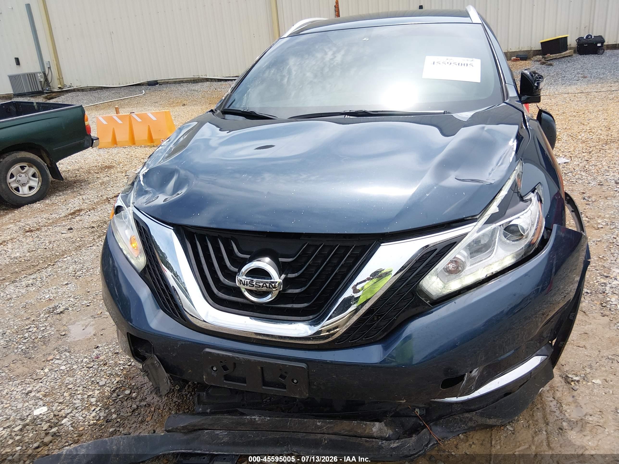 2015 Nissan Murano Sl Blue vin: 5N1AZ2MG5FN213420