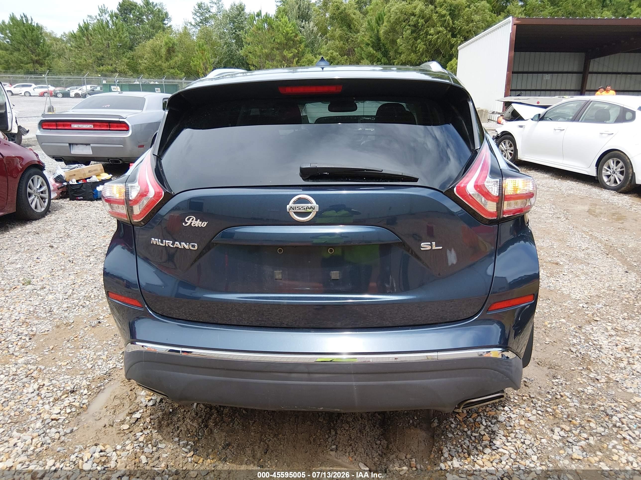 2015 Nissan Murano Sl Blue vin: 5N1AZ2MG5FN213420