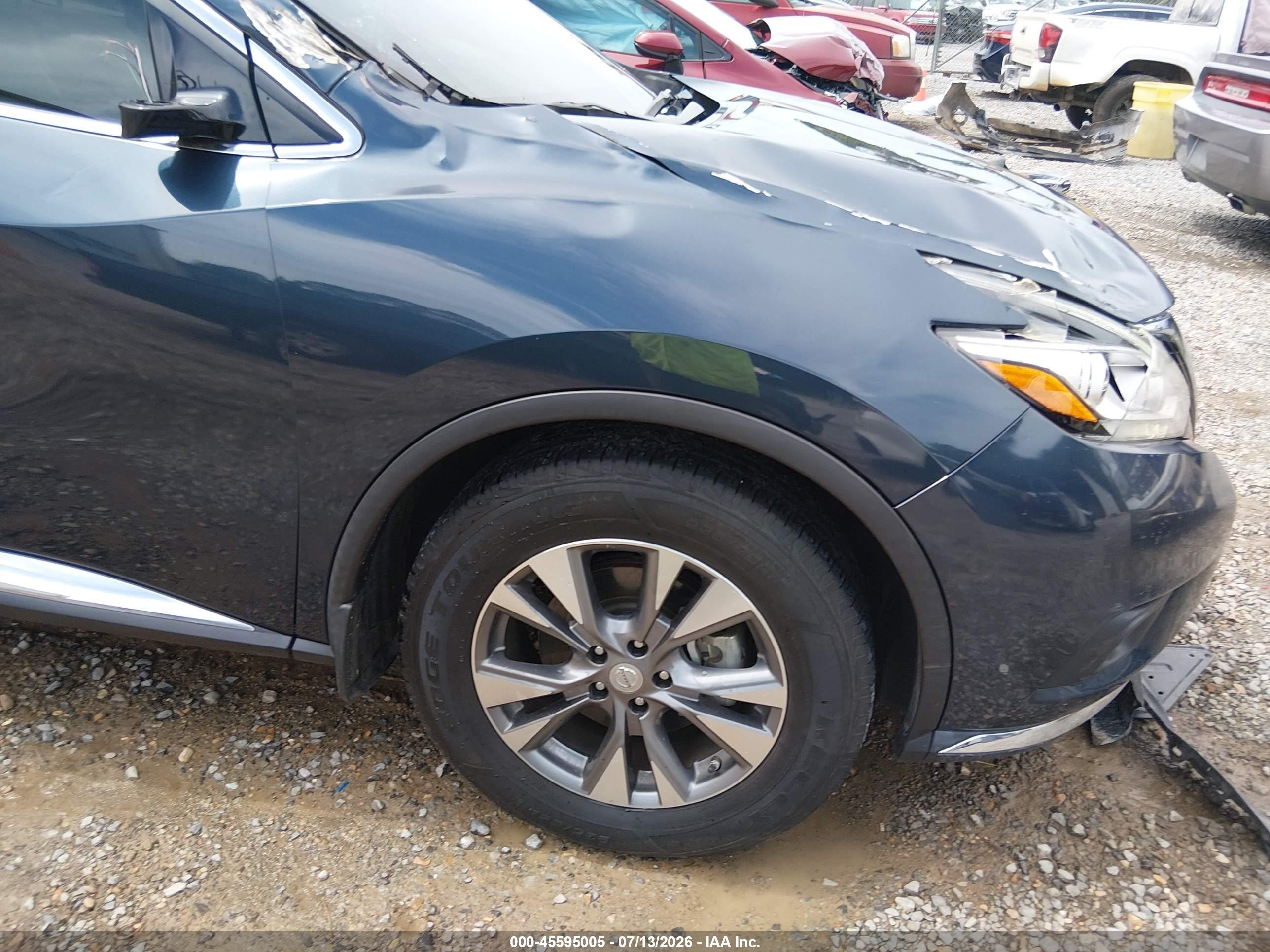 2015 Nissan Murano Sl Blue vin: 5N1AZ2MG5FN213420