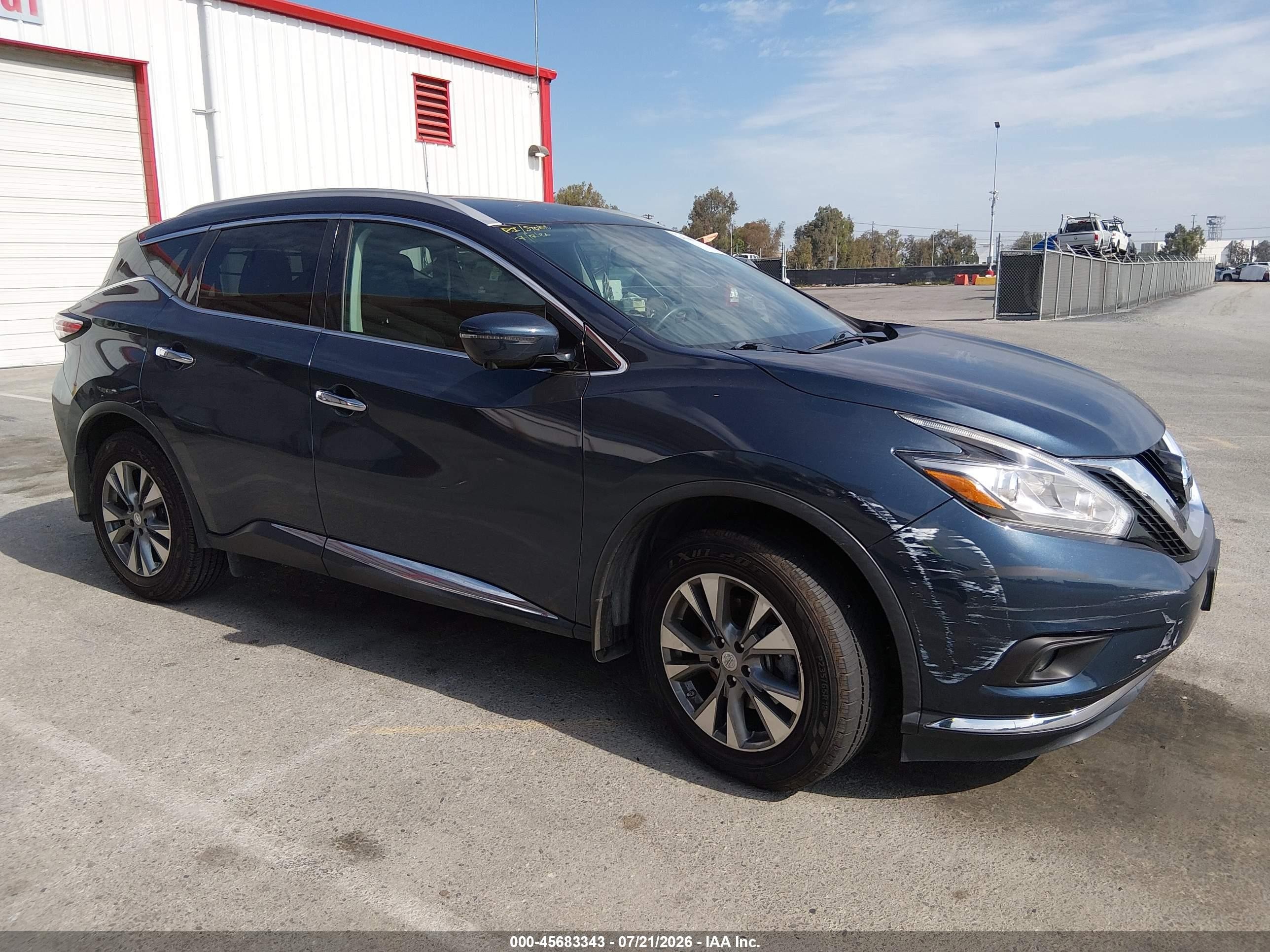 2015 Nissan Murano Sl Gray vin: 5N1AZ2MG5FN215037