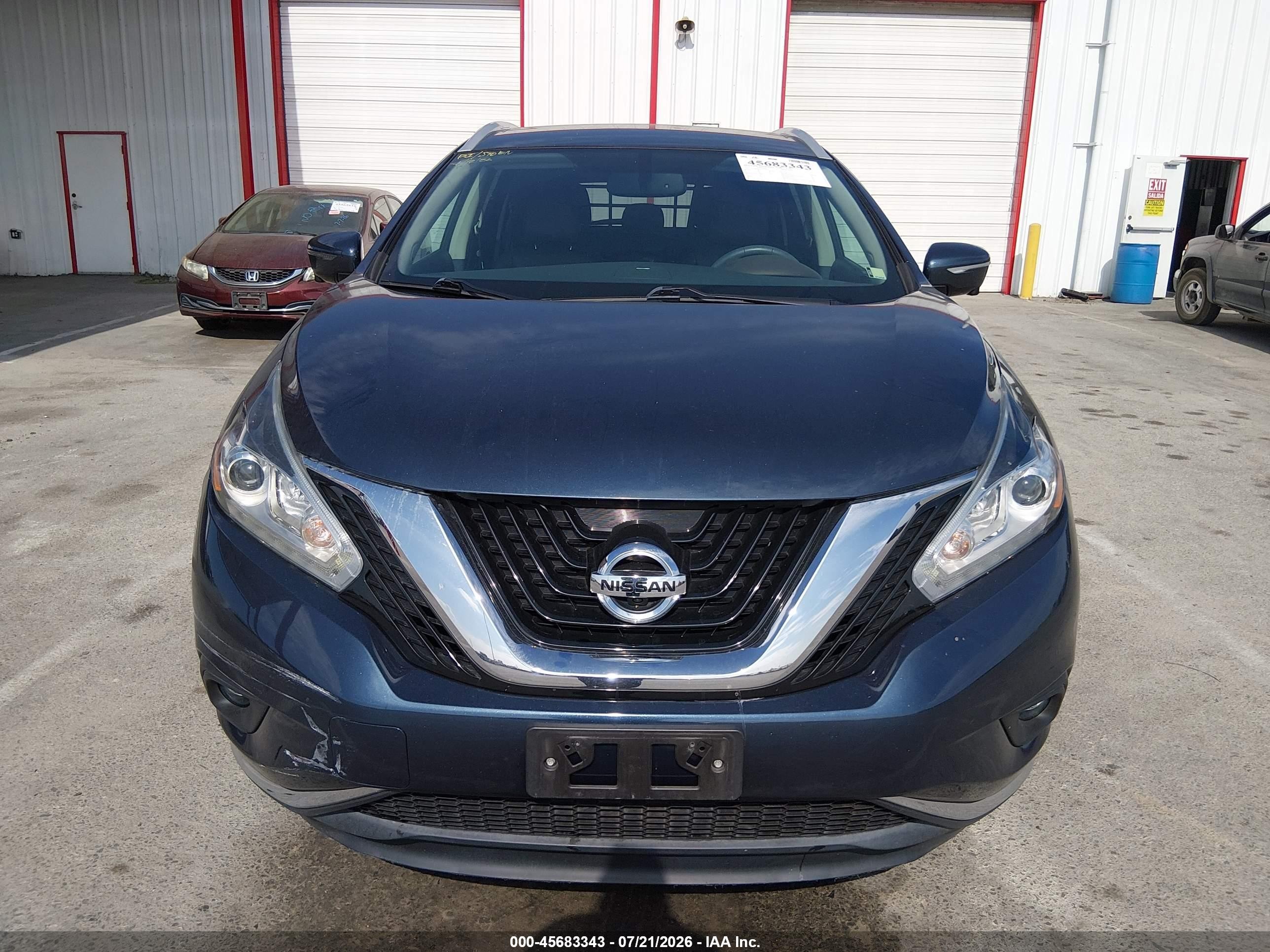2015 Nissan Murano Sl Gray vin: 5N1AZ2MG5FN215037