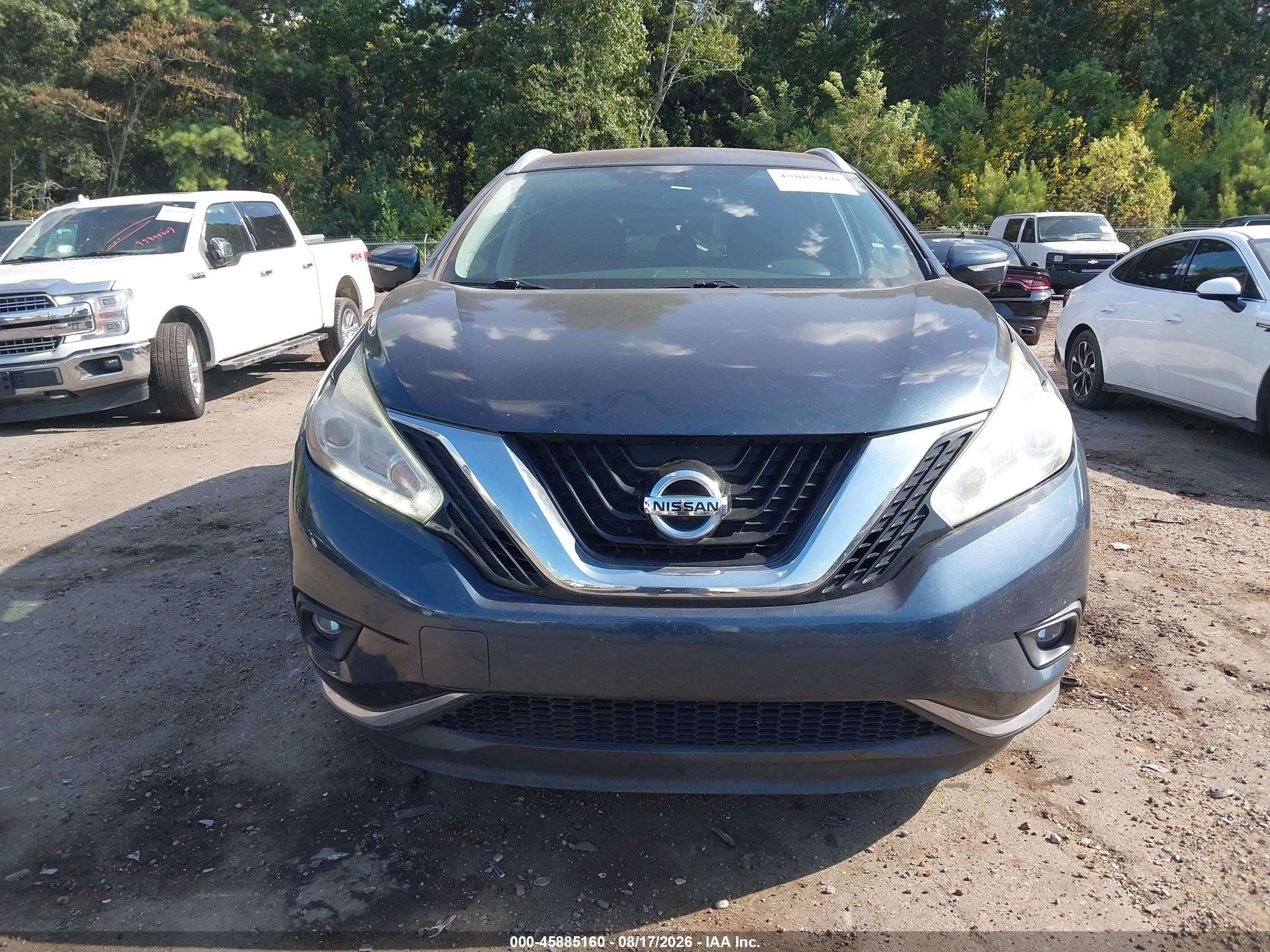 2015 Nissan Murano Sl Blue vin: 5N1AZ2MG5FN244165