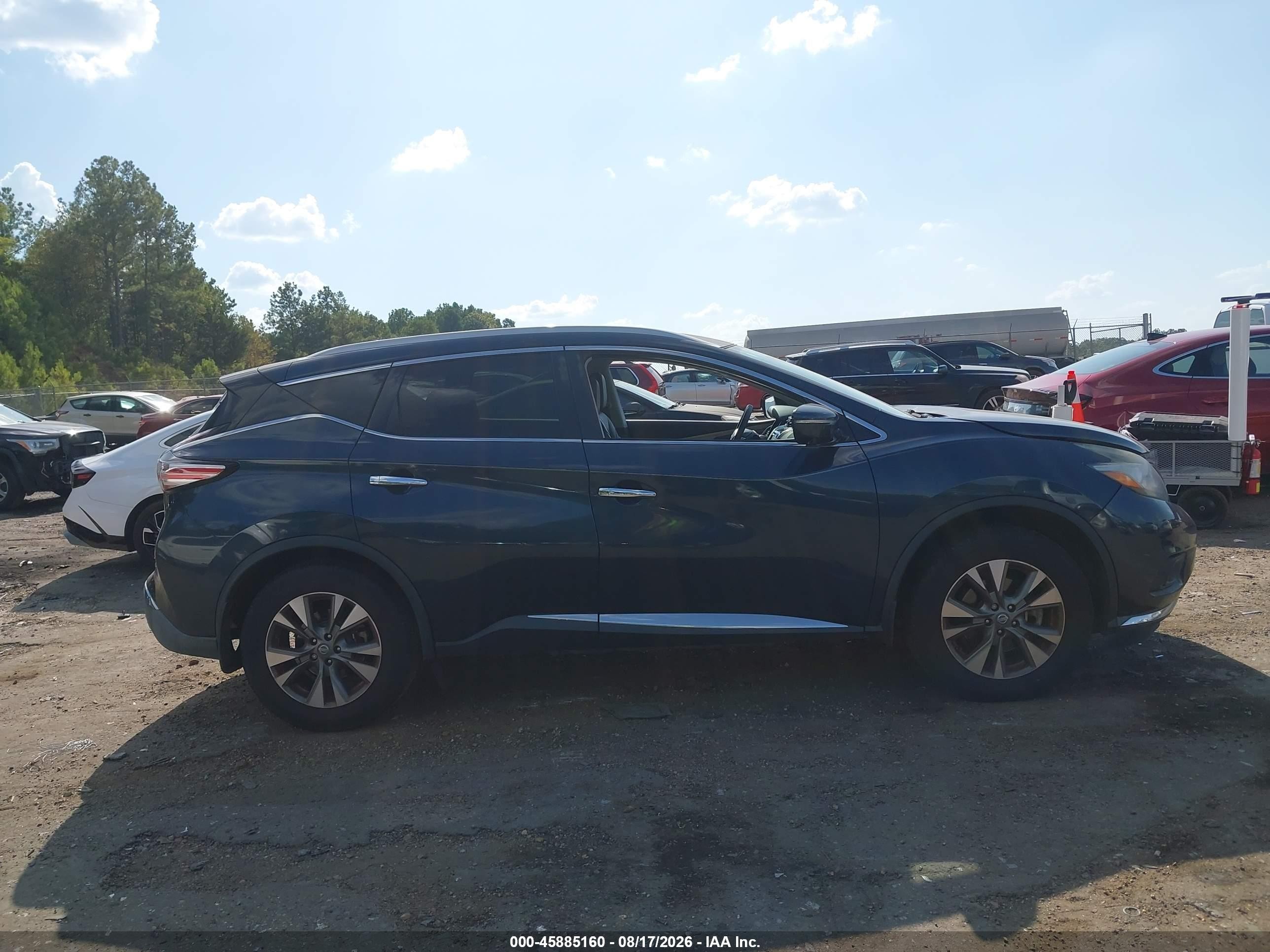 2015 Nissan Murano Sl Blue vin: 5N1AZ2MG5FN244165