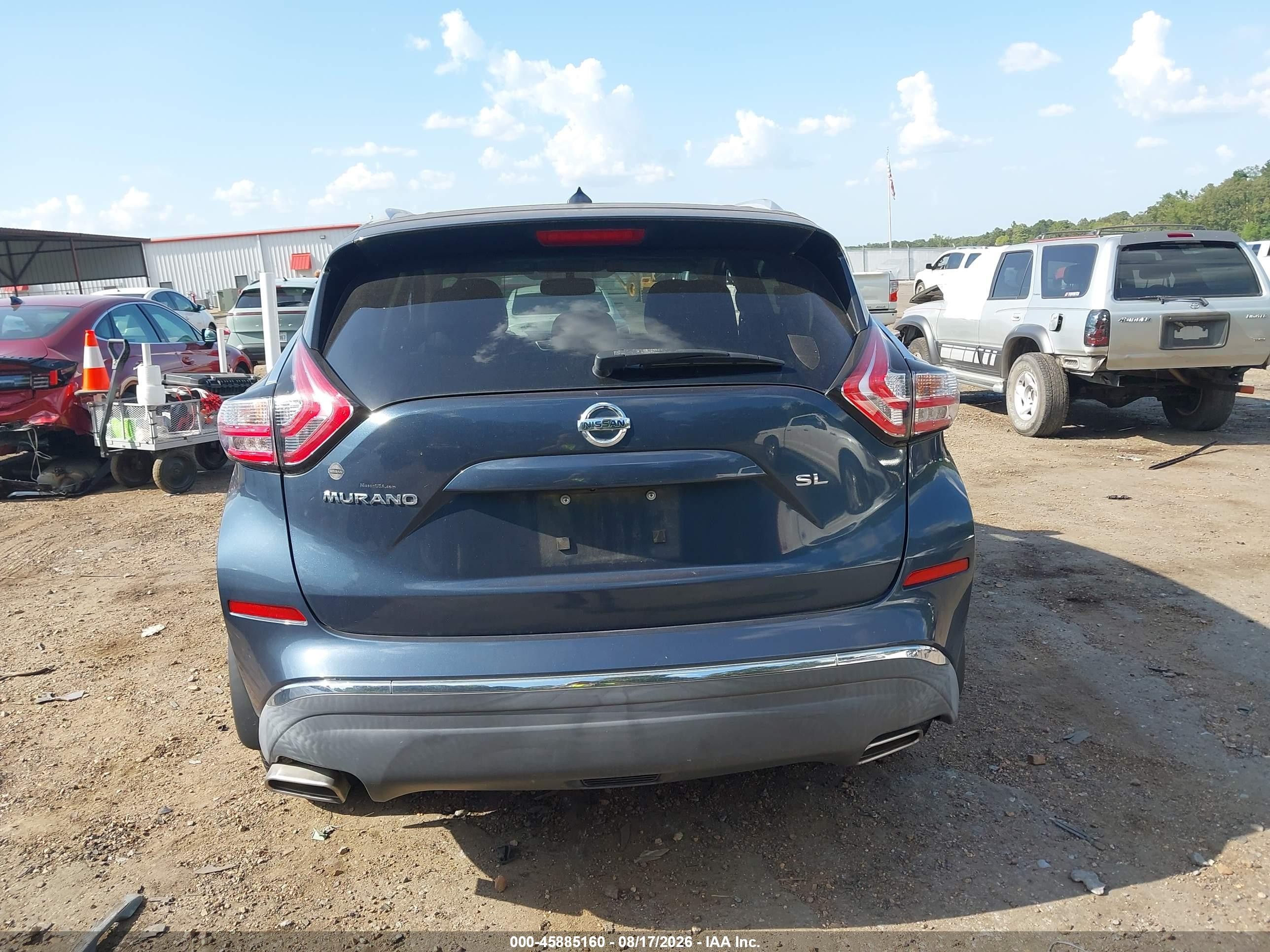 2015 Nissan Murano Sl Blue vin: 5N1AZ2MG5FN244165