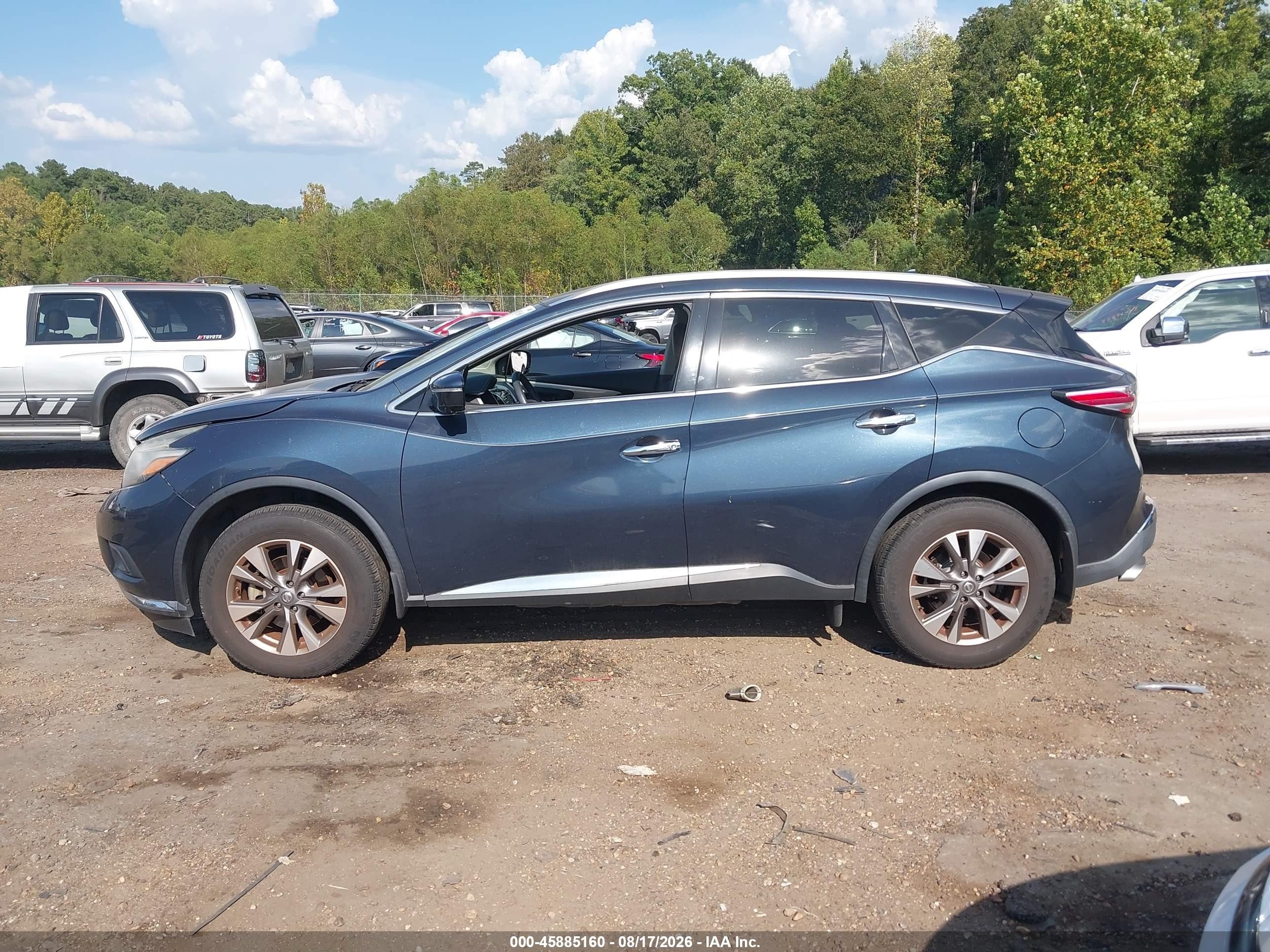 2015 Nissan Murano Sl Blue vin: 5N1AZ2MG5FN244165