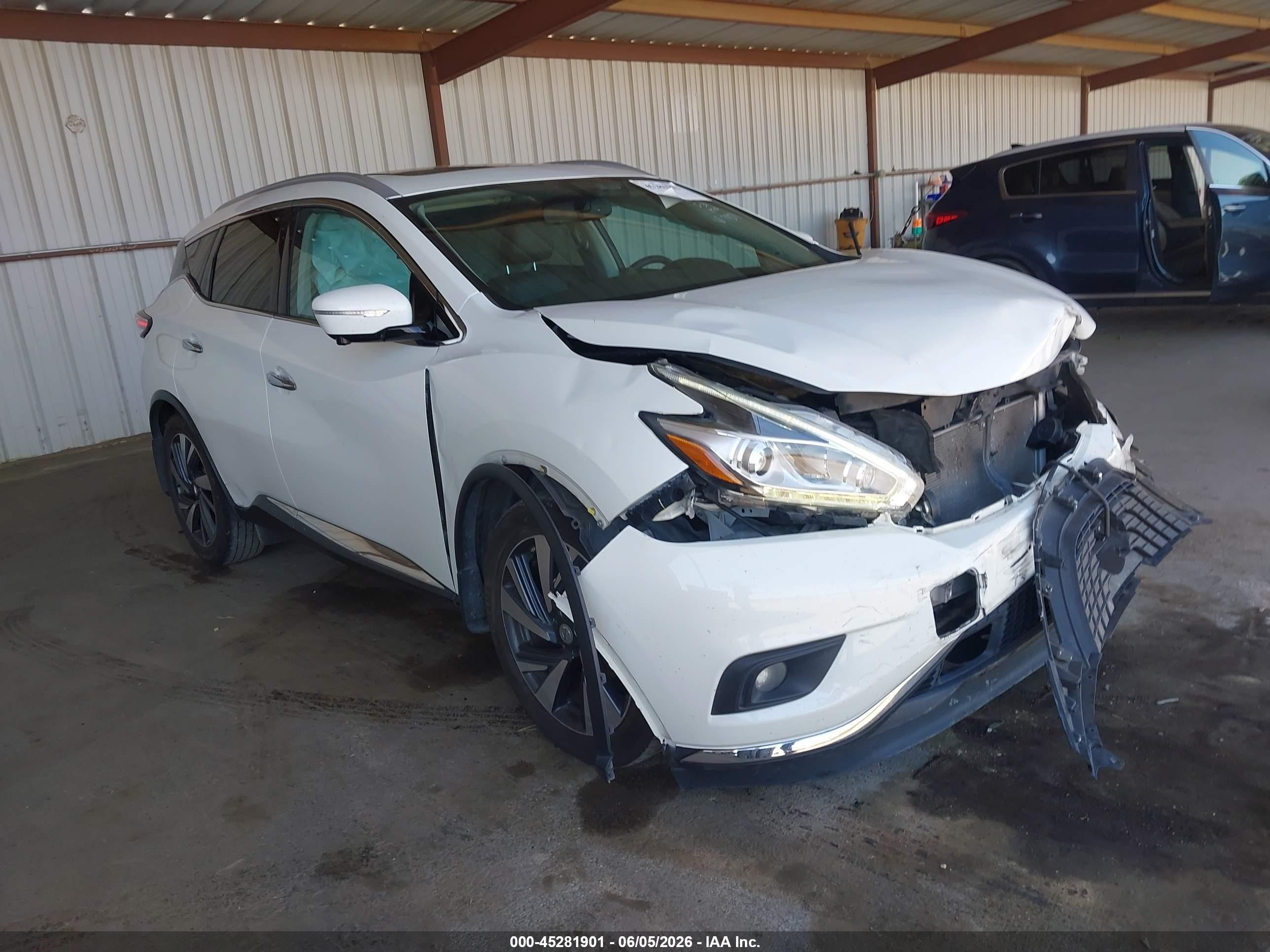 2015 Nissan Murano Platinum White vin: 5N1AZ2MG5FN257871