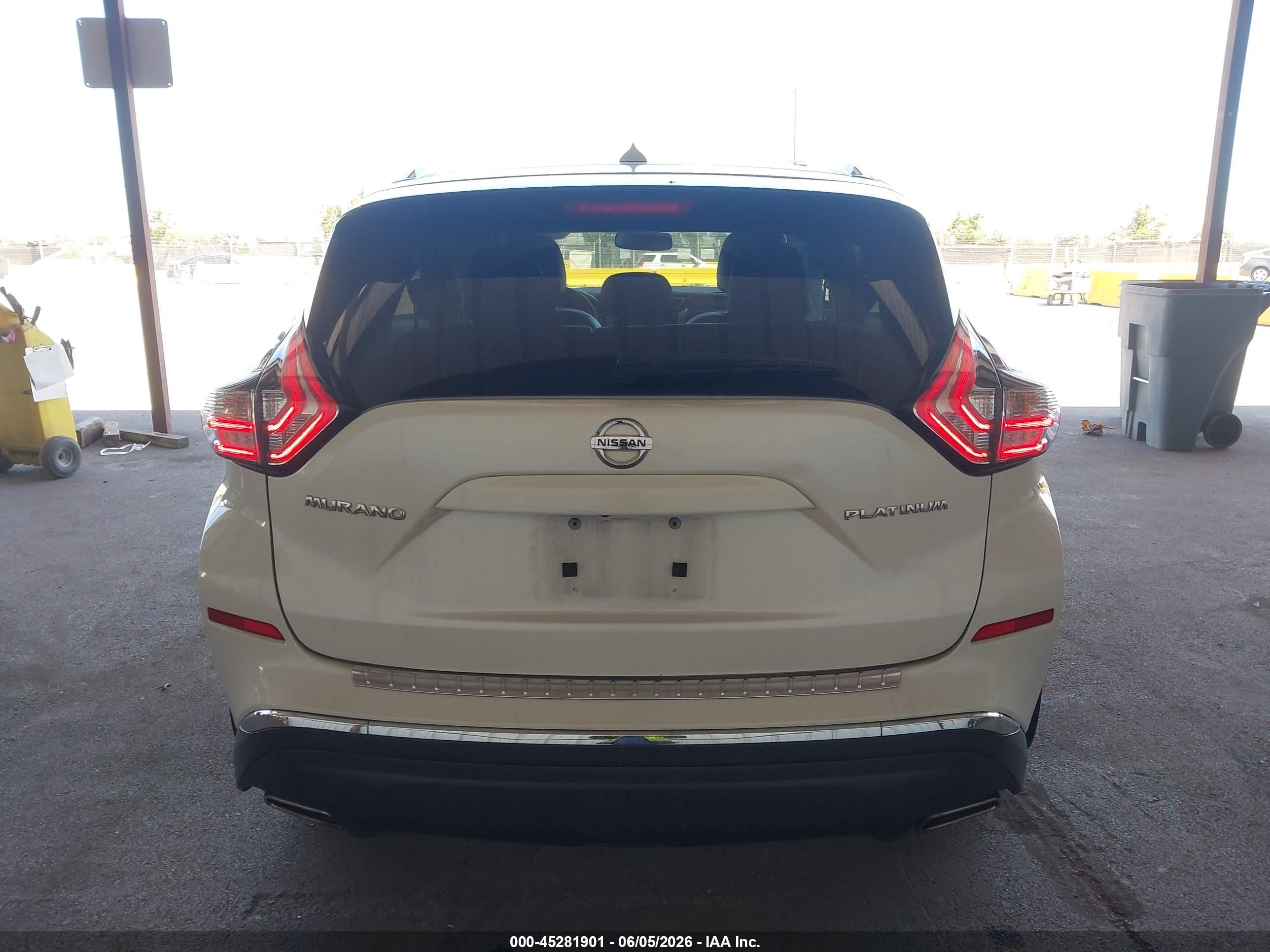 2015 Nissan Murano Platinum White vin: 5N1AZ2MG5FN257871