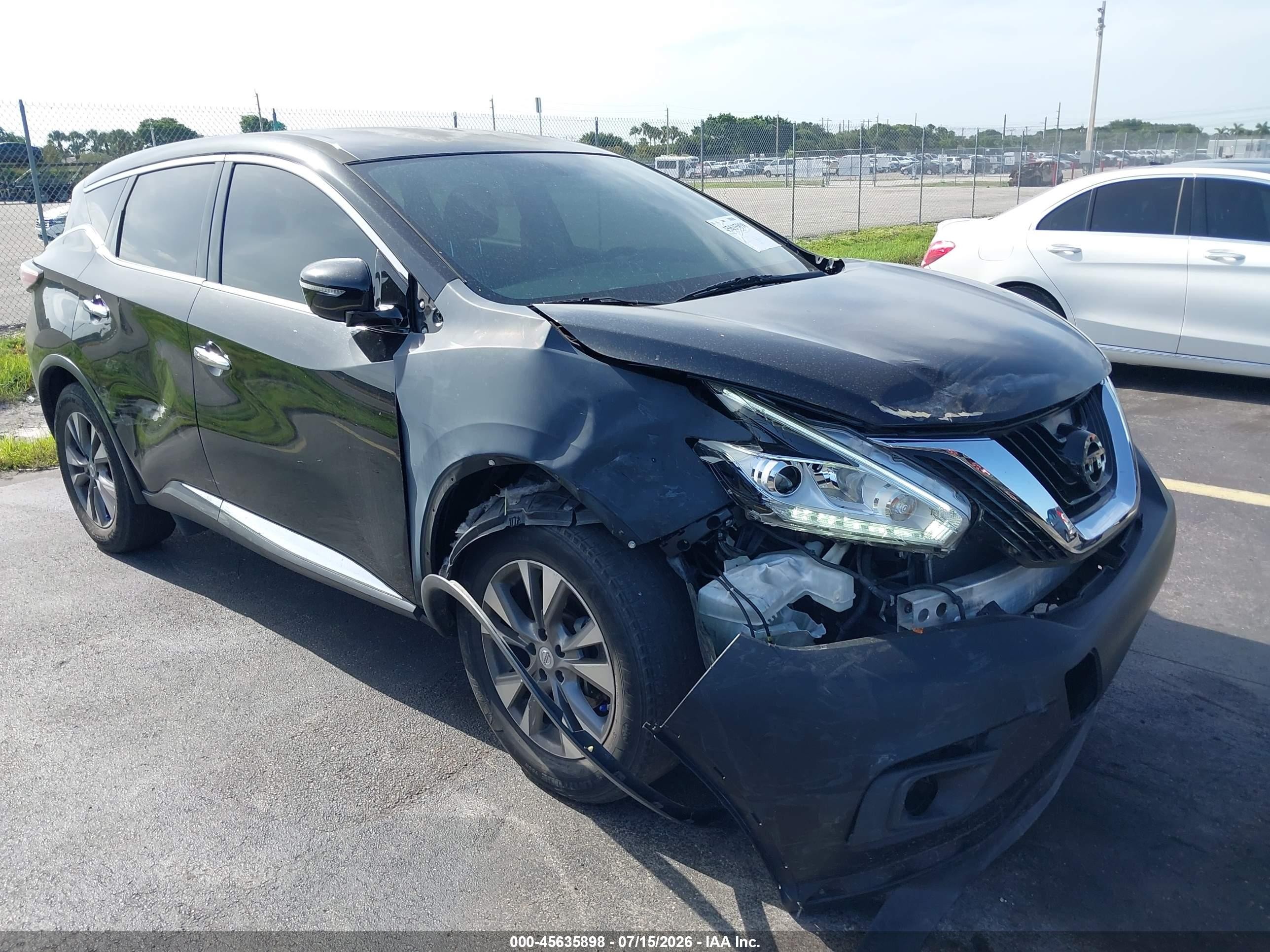 2015 Nissan Murano S Black vin: 5N1AZ2MG6FN206573