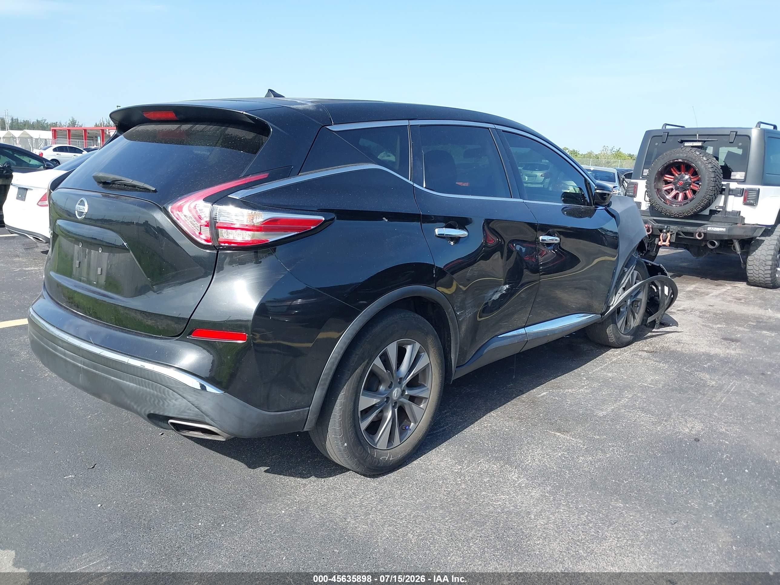 2015 Nissan Murano S Black vin: 5N1AZ2MG6FN206573