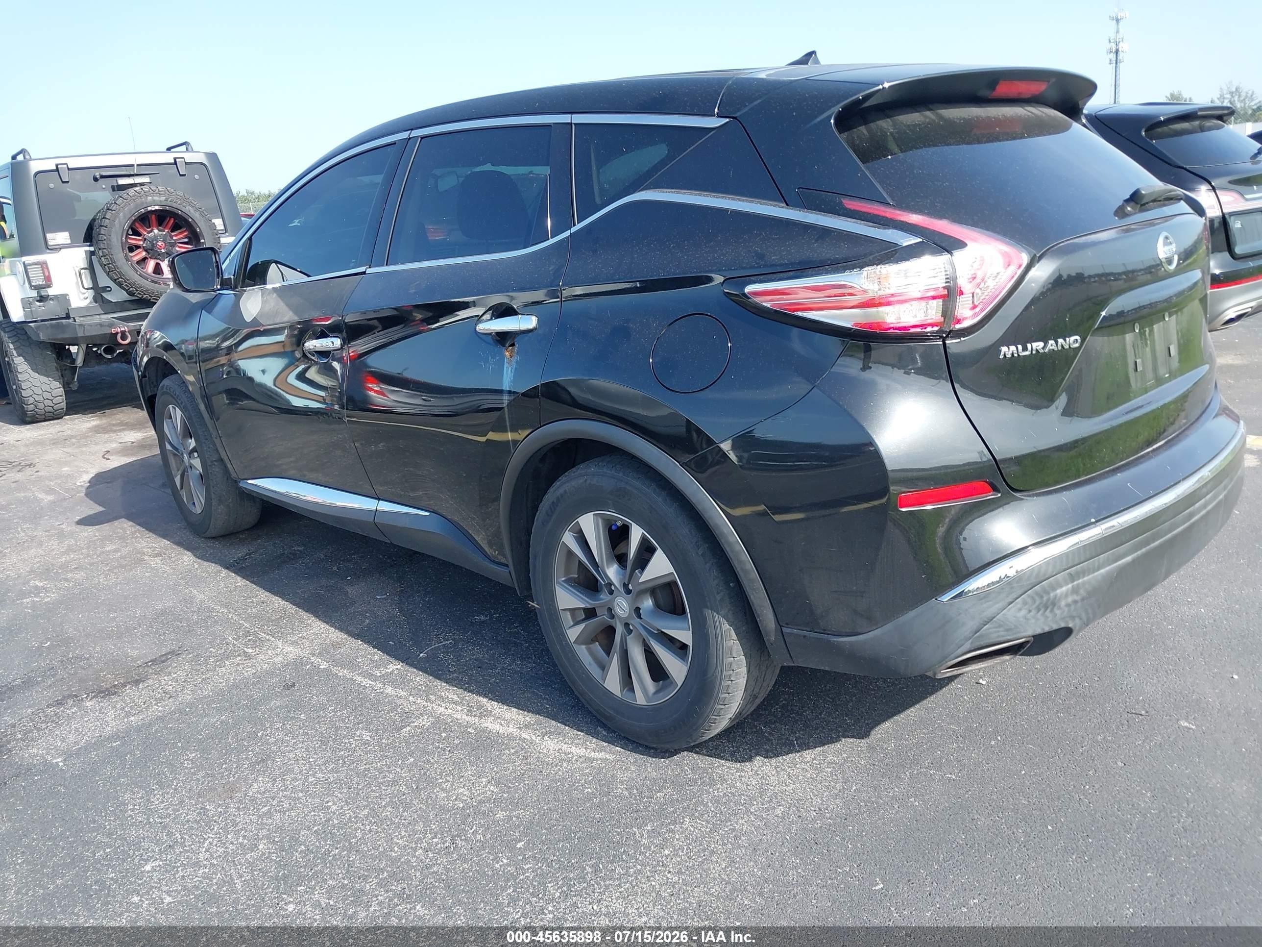 2015 Nissan Murano S Black vin: 5N1AZ2MG6FN206573