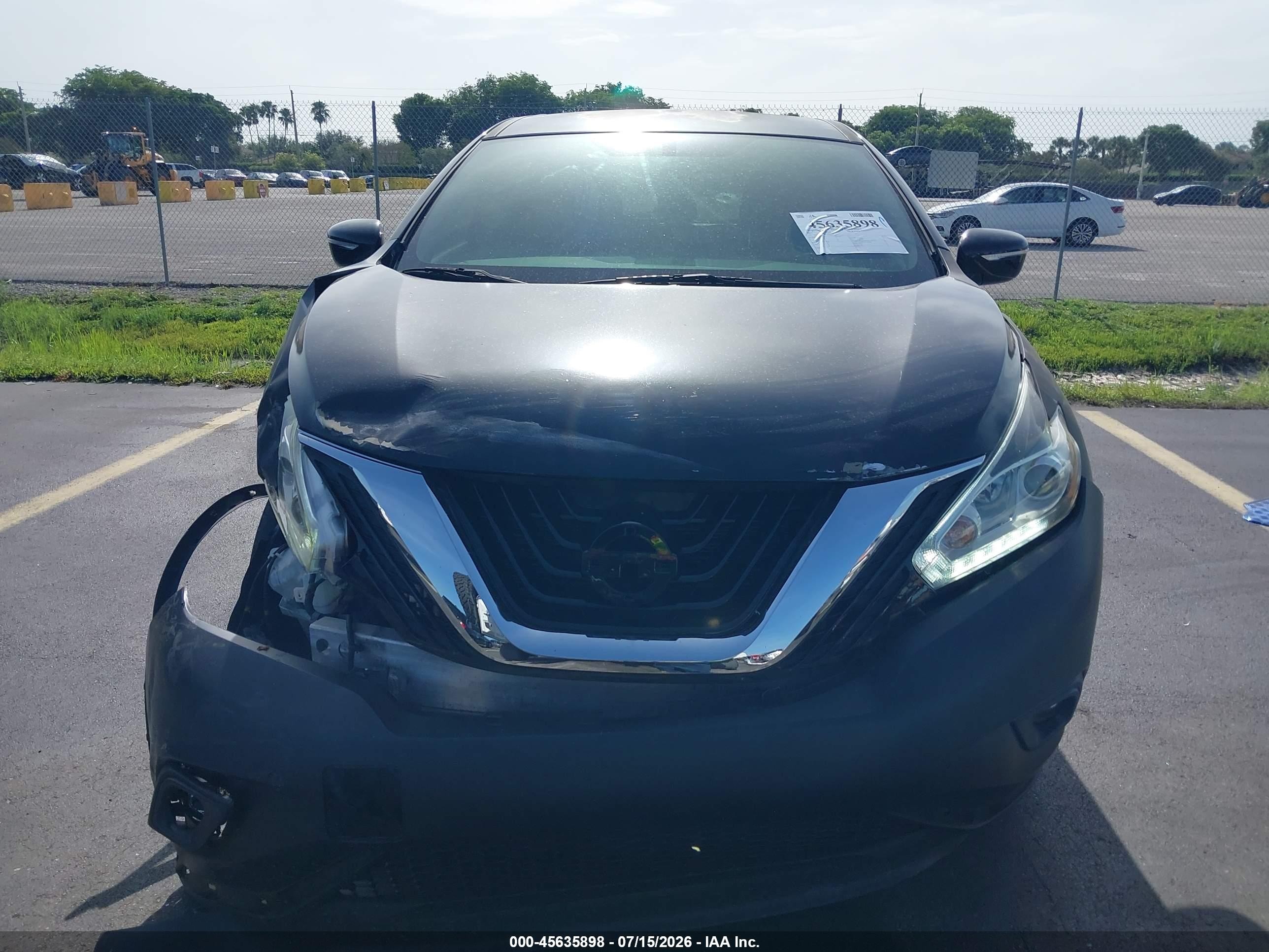 2015 Nissan Murano S Black vin: 5N1AZ2MG6FN206573