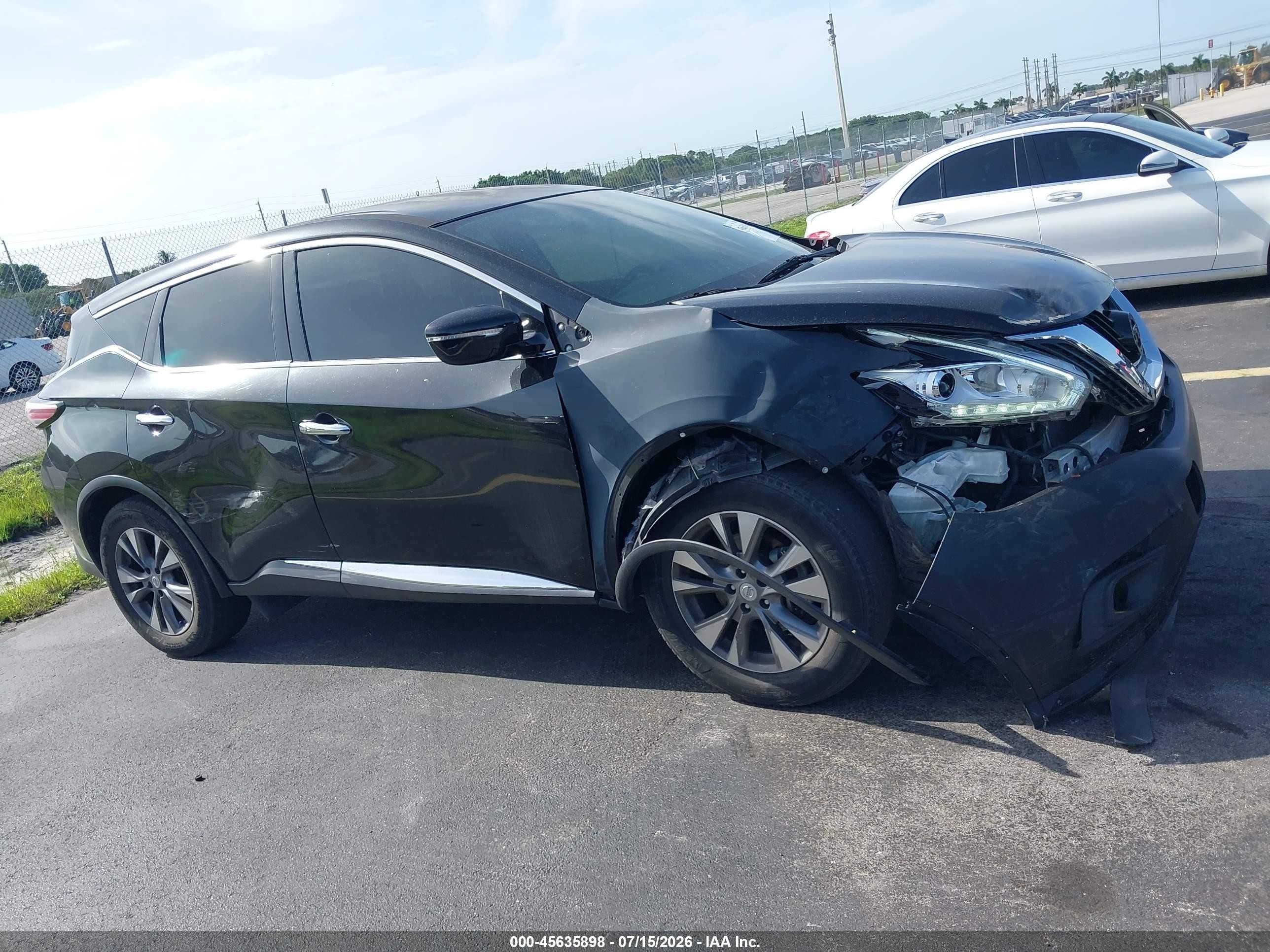 2015 Nissan Murano S Black vin: 5N1AZ2MG6FN206573