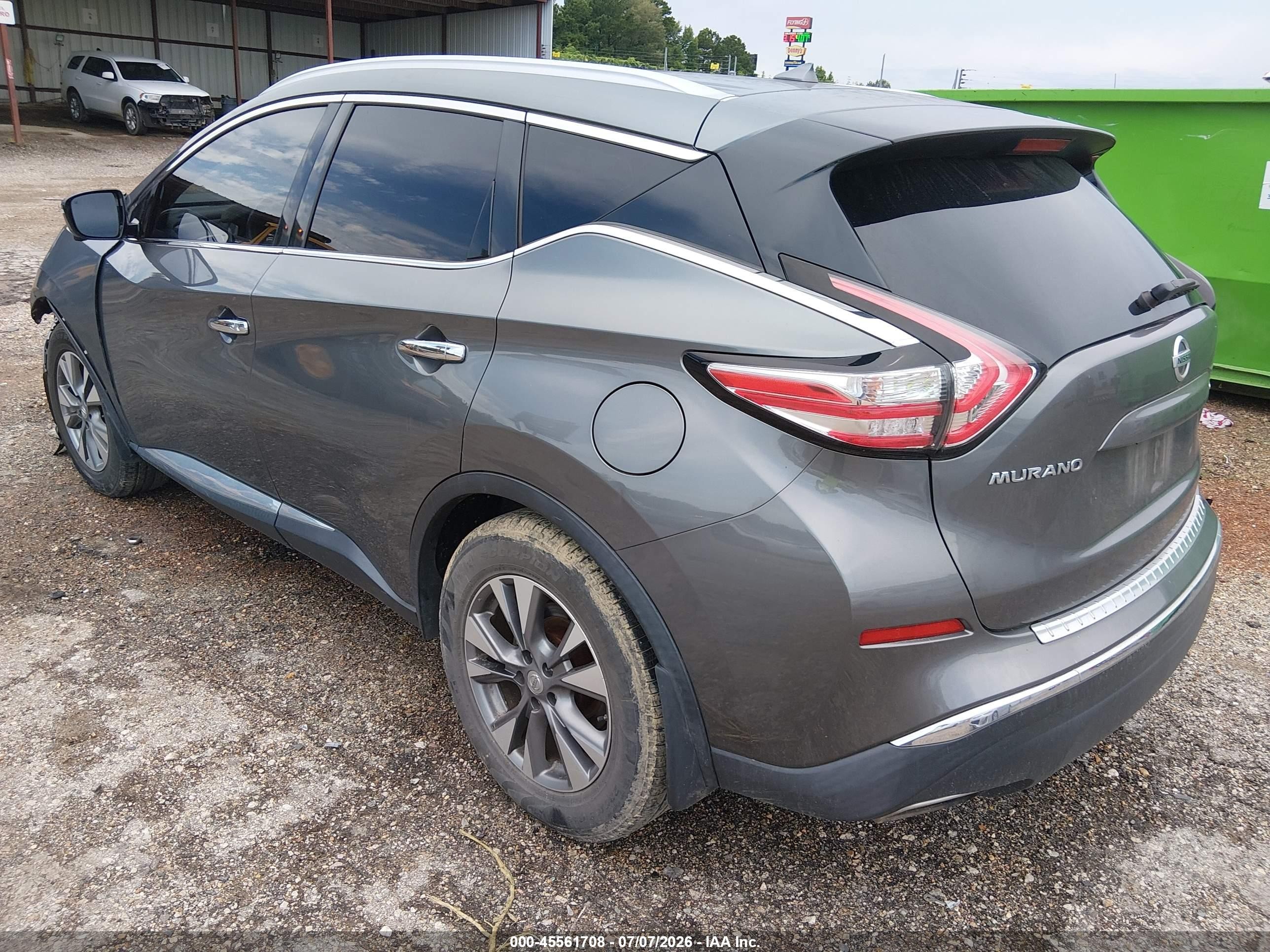 2015 Nissan Murano Sl Gray vin: 5N1AZ2MG6FN218903