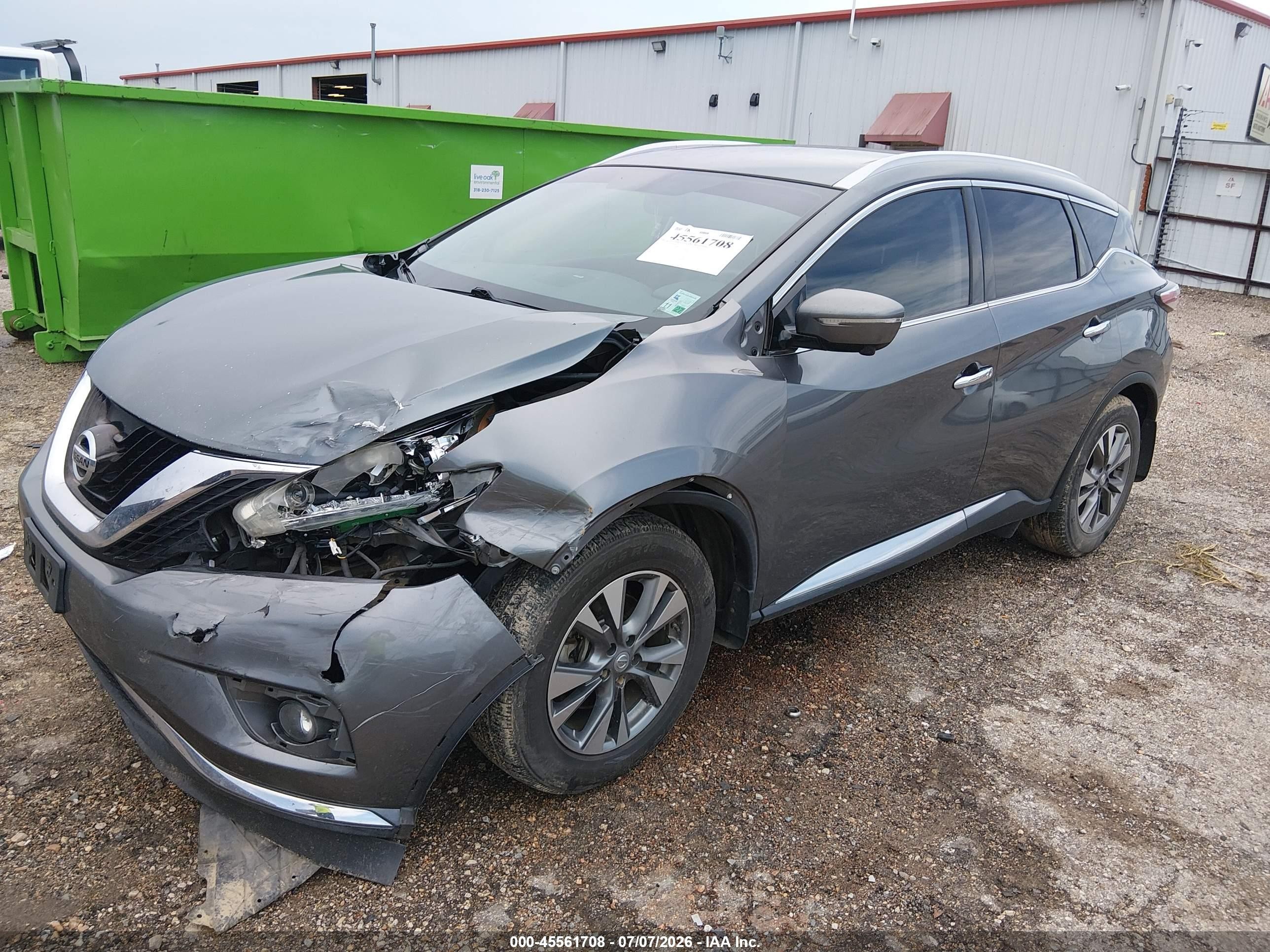 2015 Nissan Murano Sl Gray vin: 5N1AZ2MG6FN218903