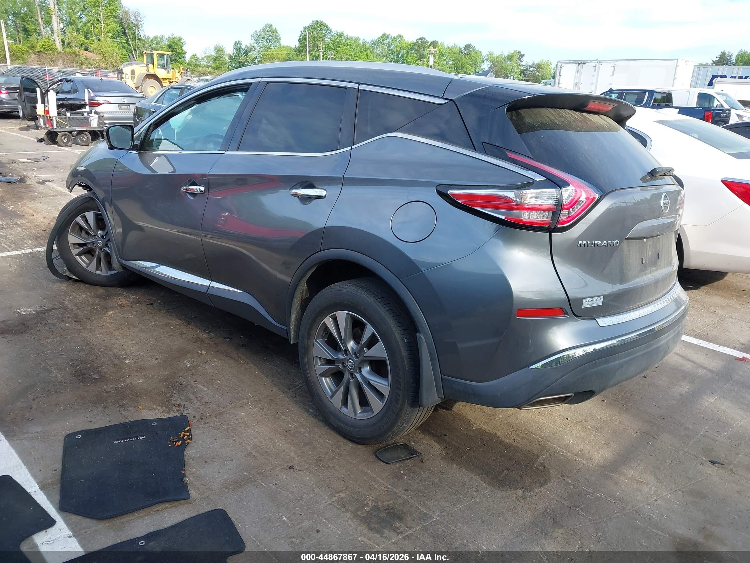 2015 Nissan Murano Sl Gray vin: 5N1AZ2MG6FN233529