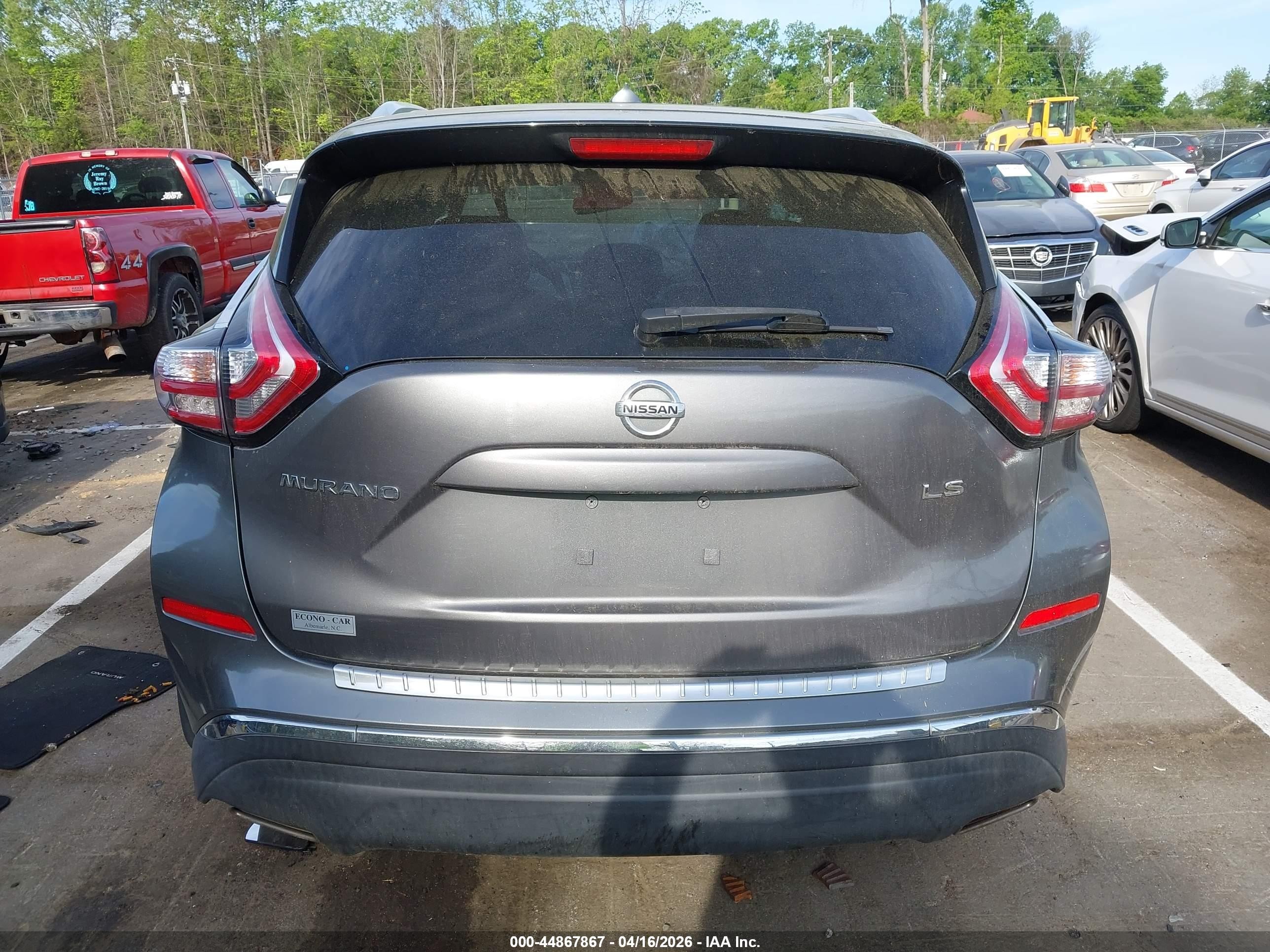 2015 Nissan Murano Sl Gray vin: 5N1AZ2MG6FN233529